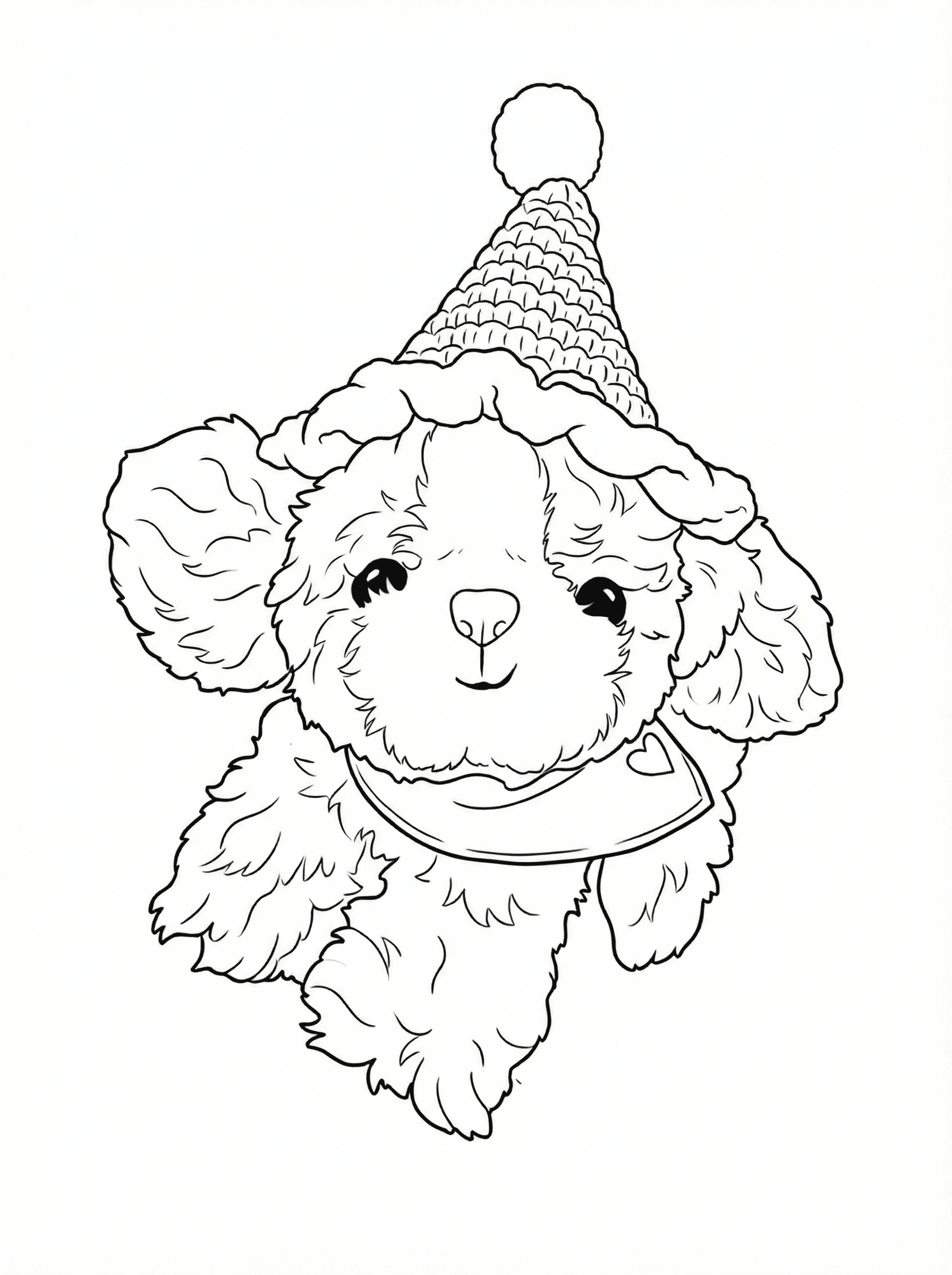 Turn Puppy Photo to Coloring Page - After