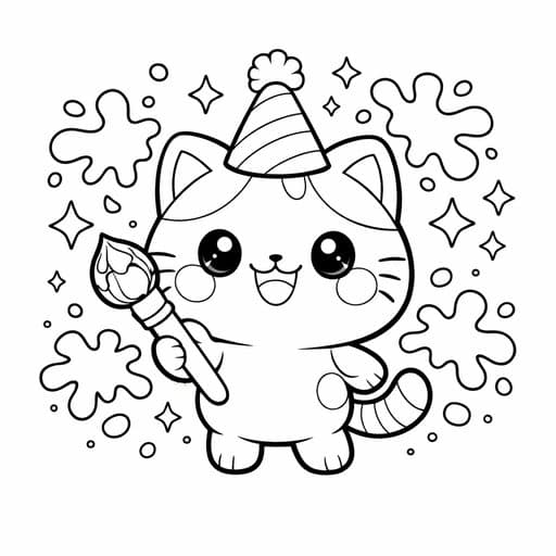 Cartoon converted to classic coloring page