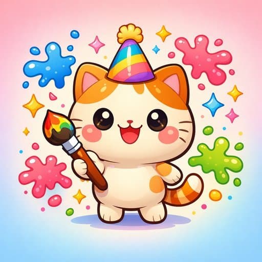 Original cartoon cat illustration