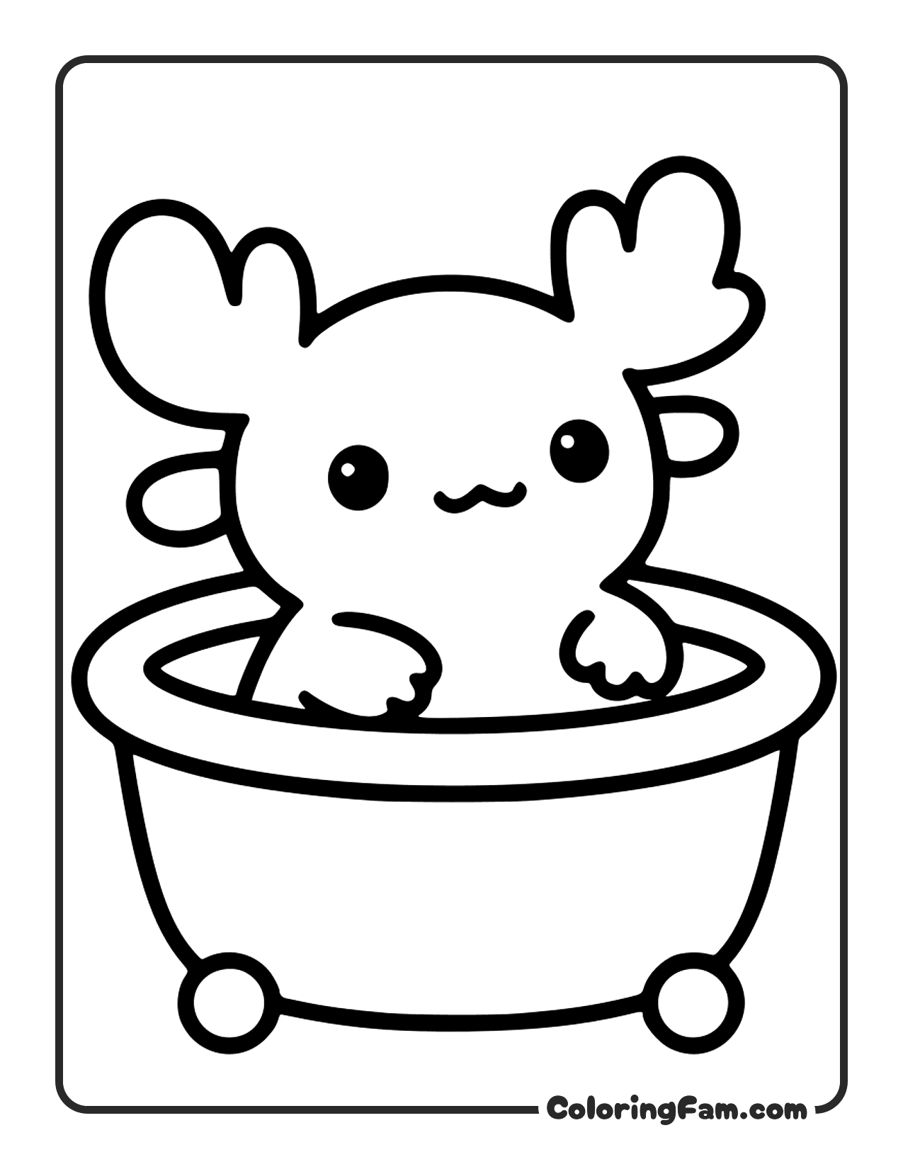 Axolotl In Bathtub coloring page