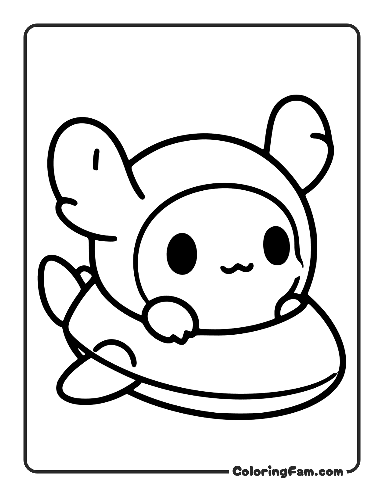 Axolotl Swimming Ring coloring page