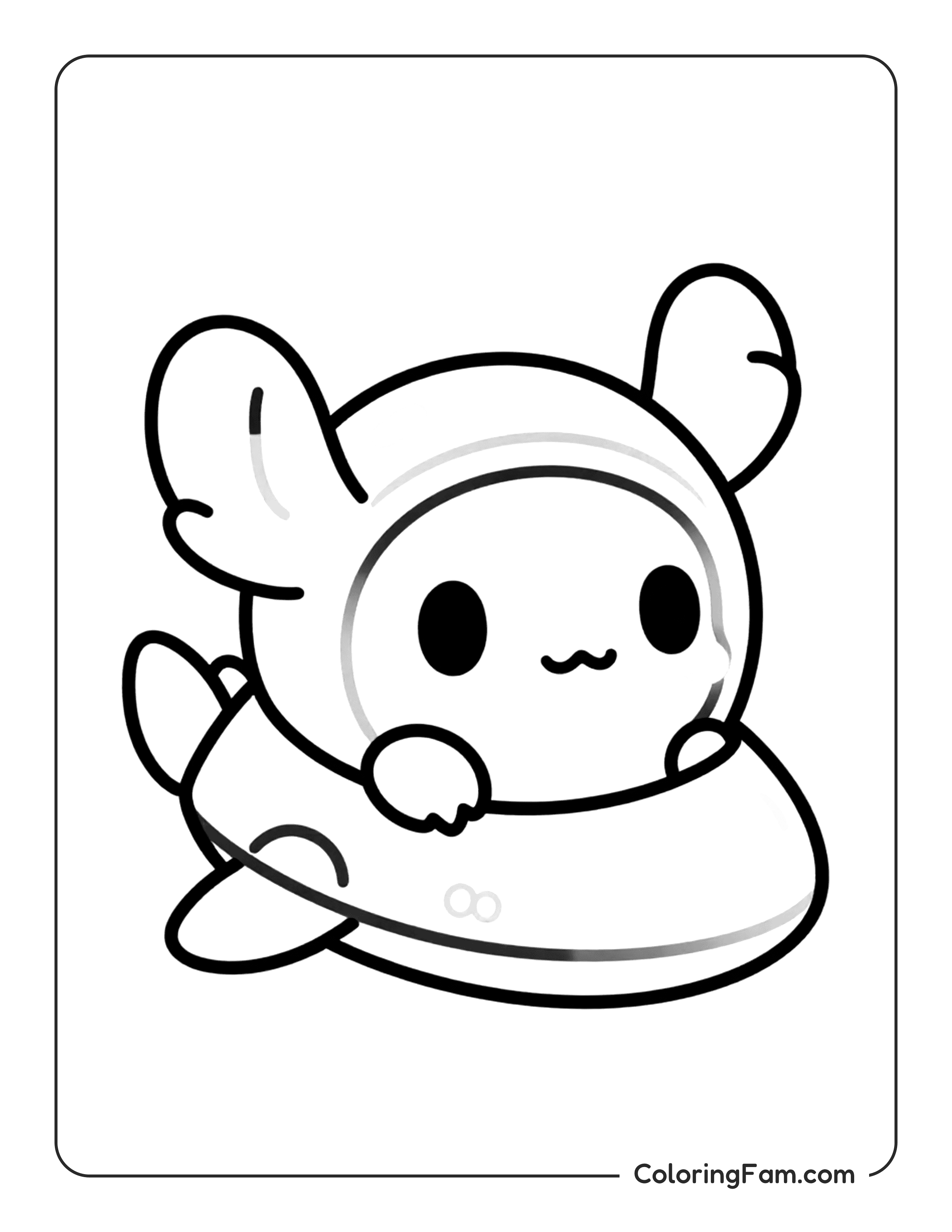Axolotl Swimming Ring coloring page
