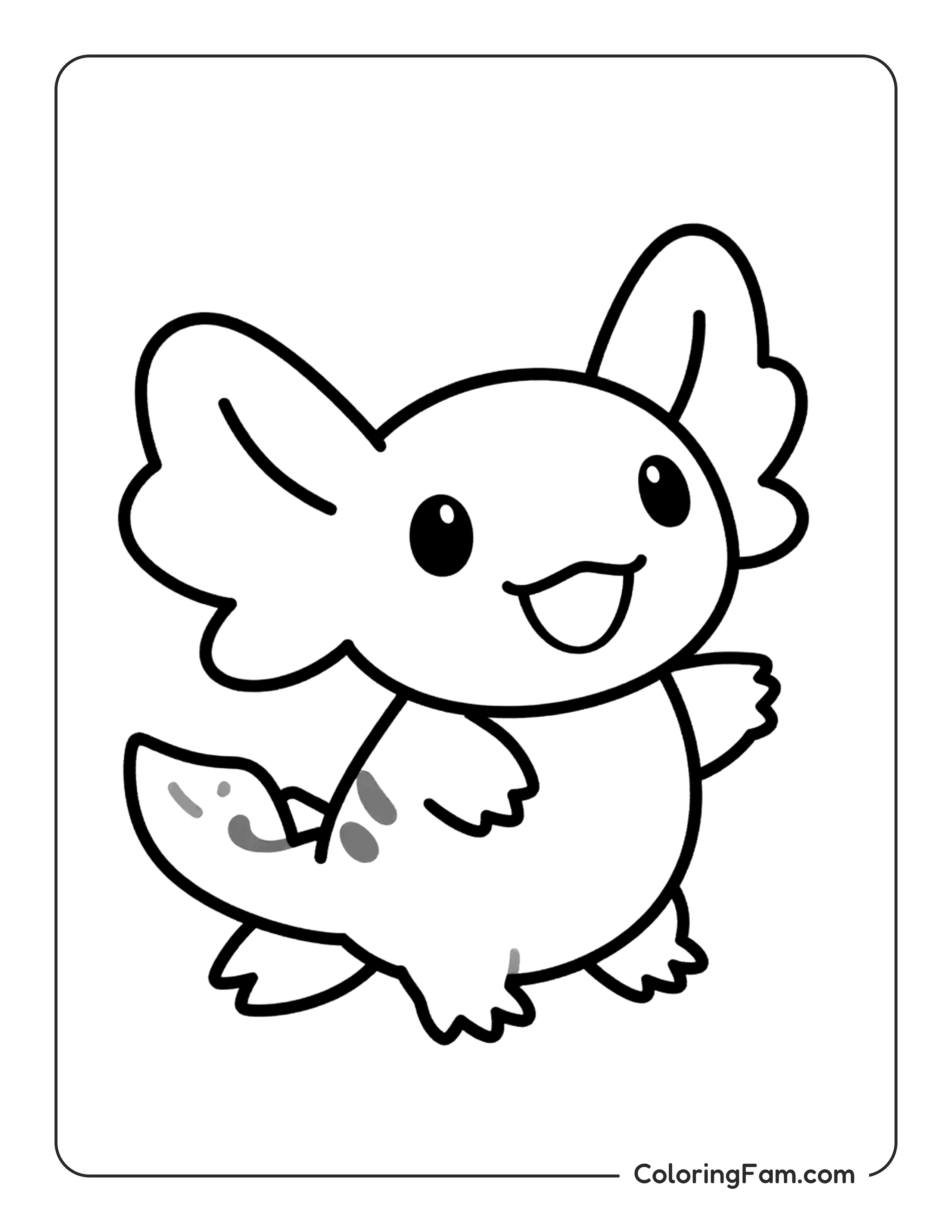 Axolotl Waving Hand coloring page