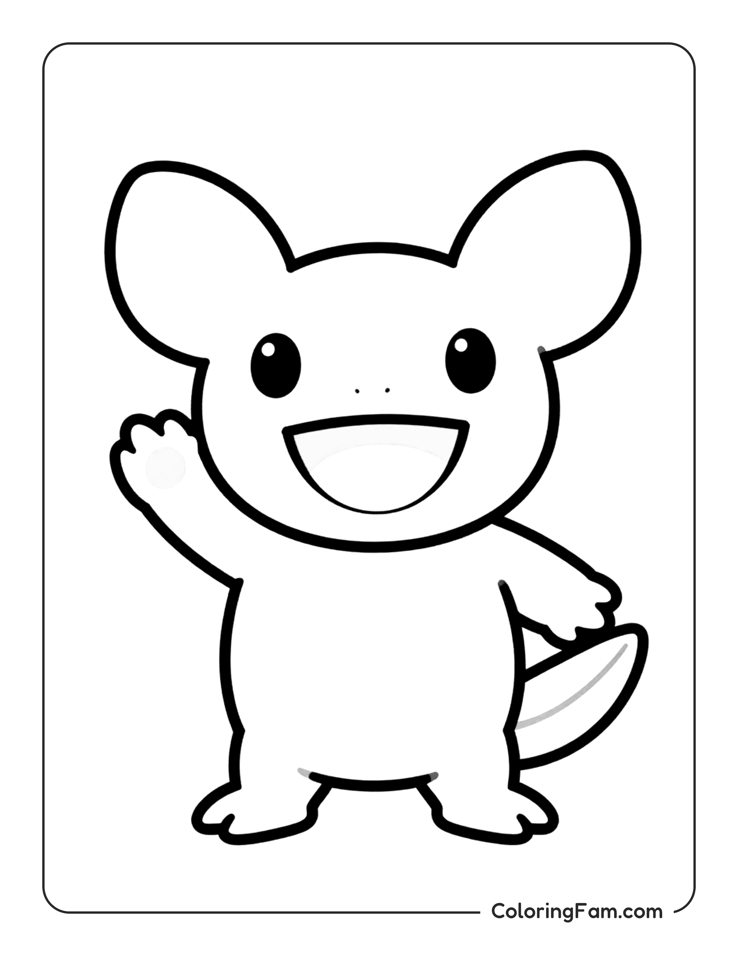 Axolotl Waving Happily coloring page
