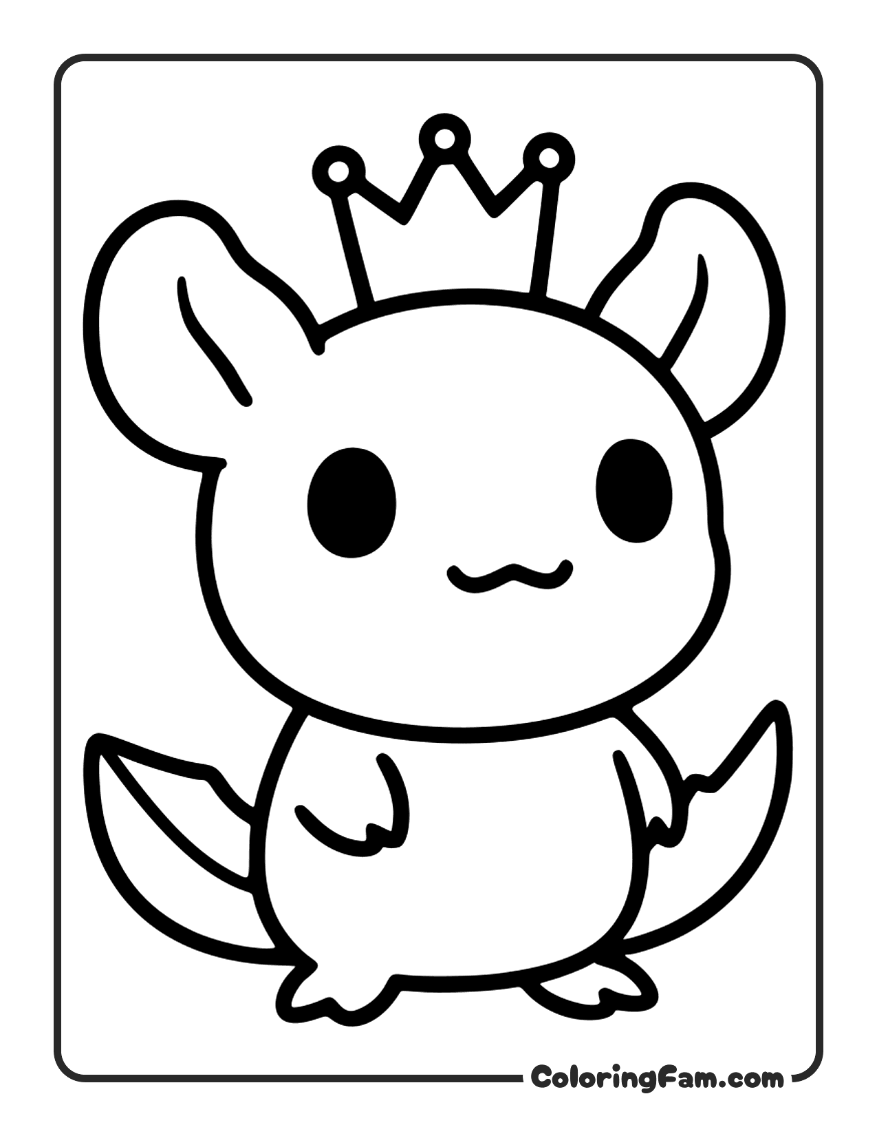 Axolotl Wearing Crown coloring page