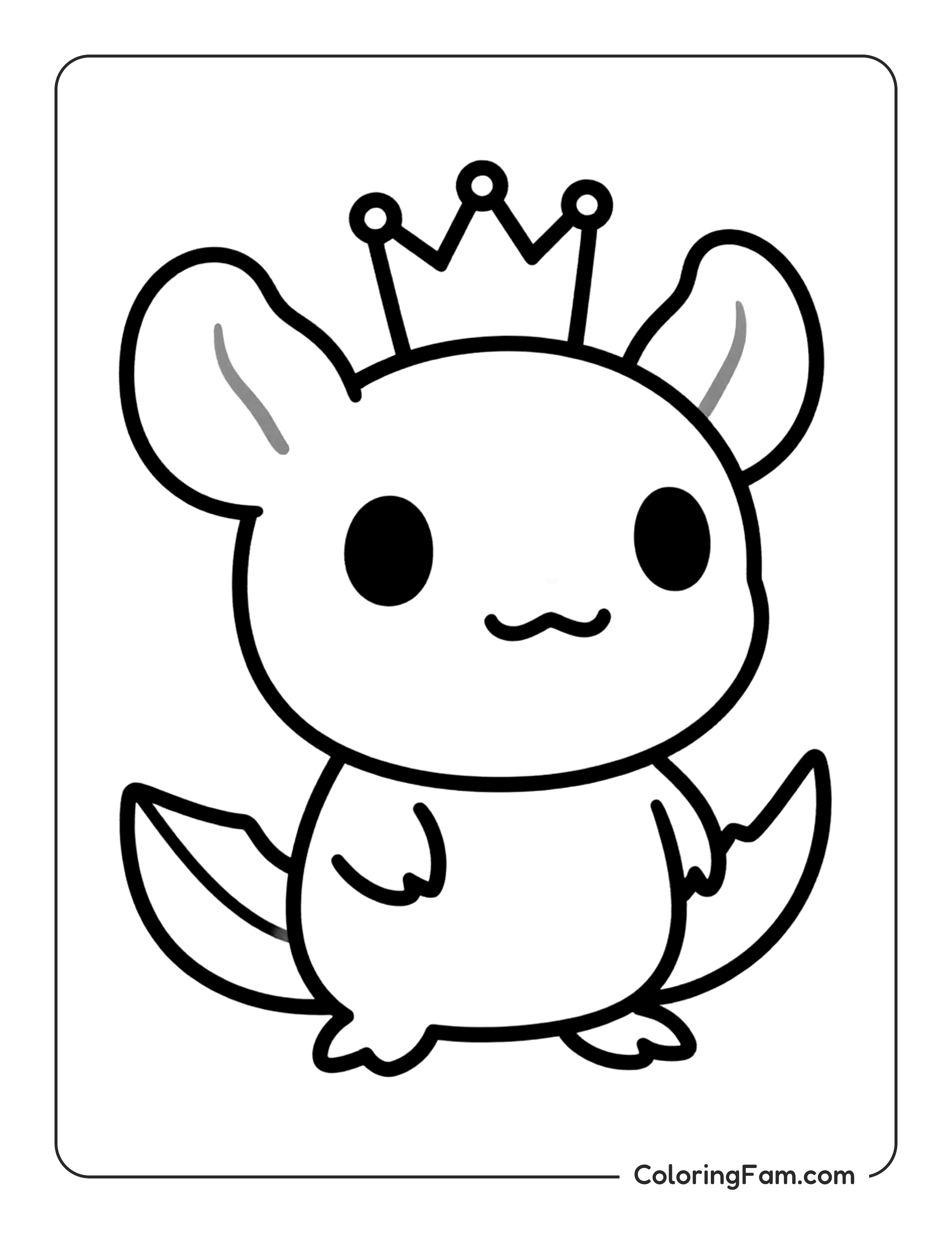 Axolotl Wearing Crown coloring page