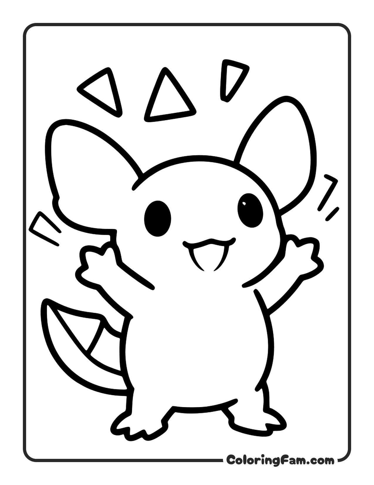 Axolotl With Triangles coloring page