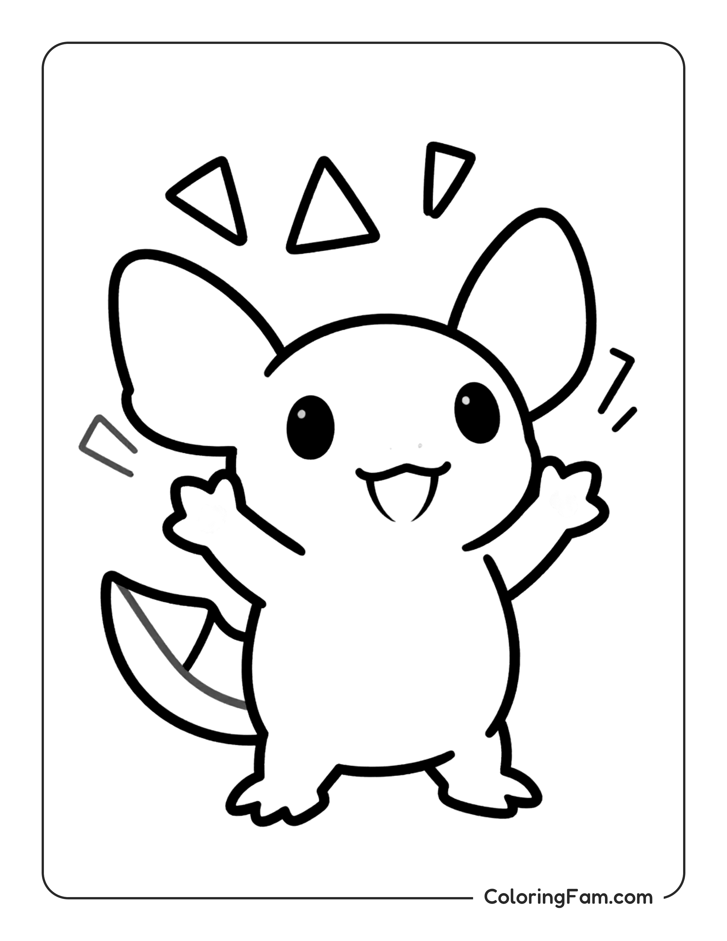 Axolotl With Triangles coloring page