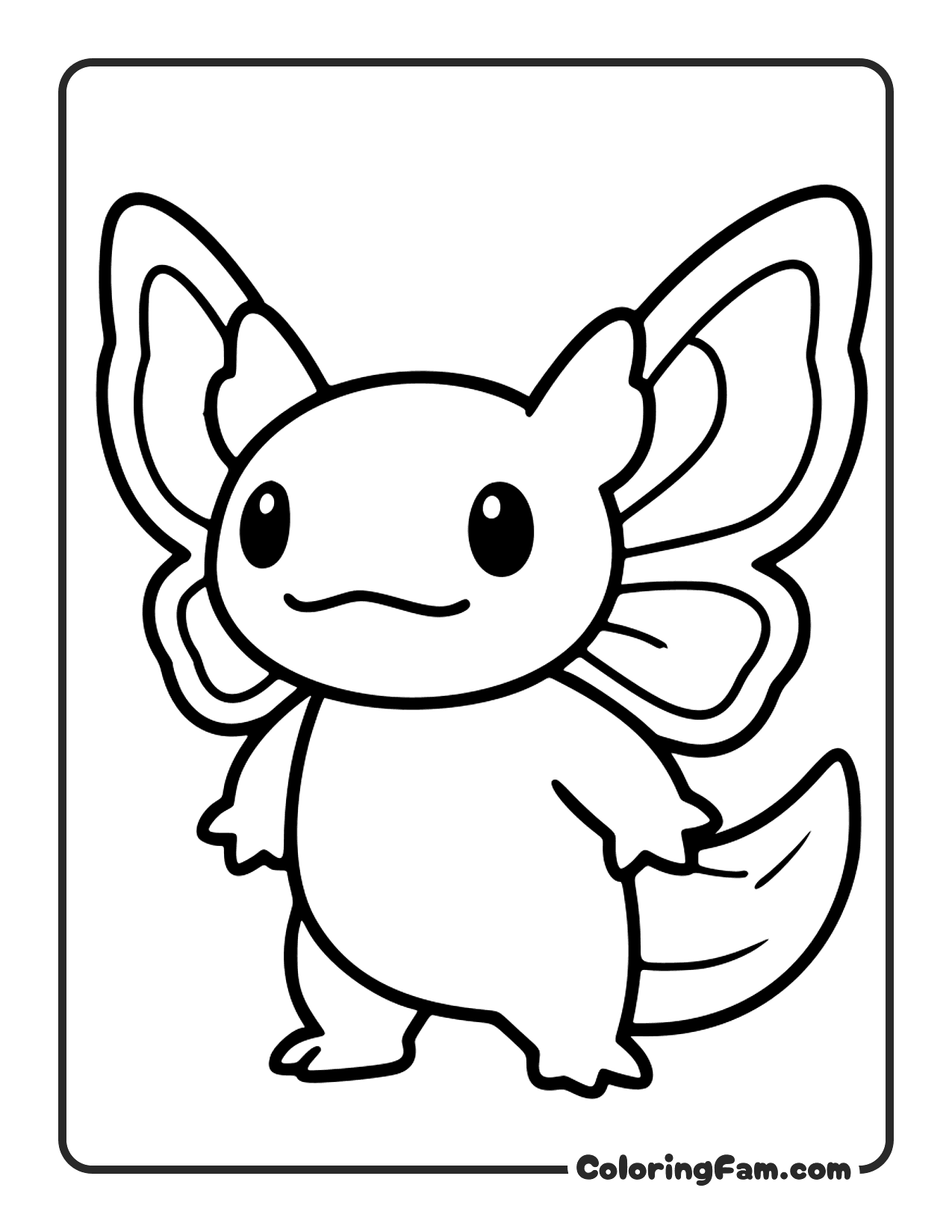 Axolotl With Wings coloring page