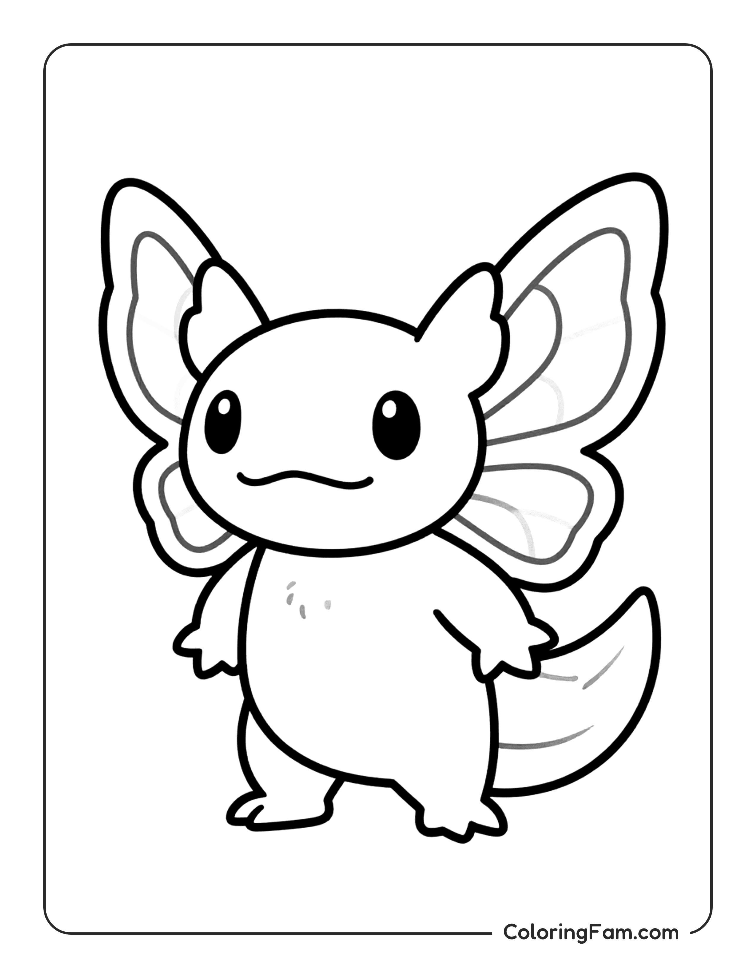 Axolotl With Wings coloring page