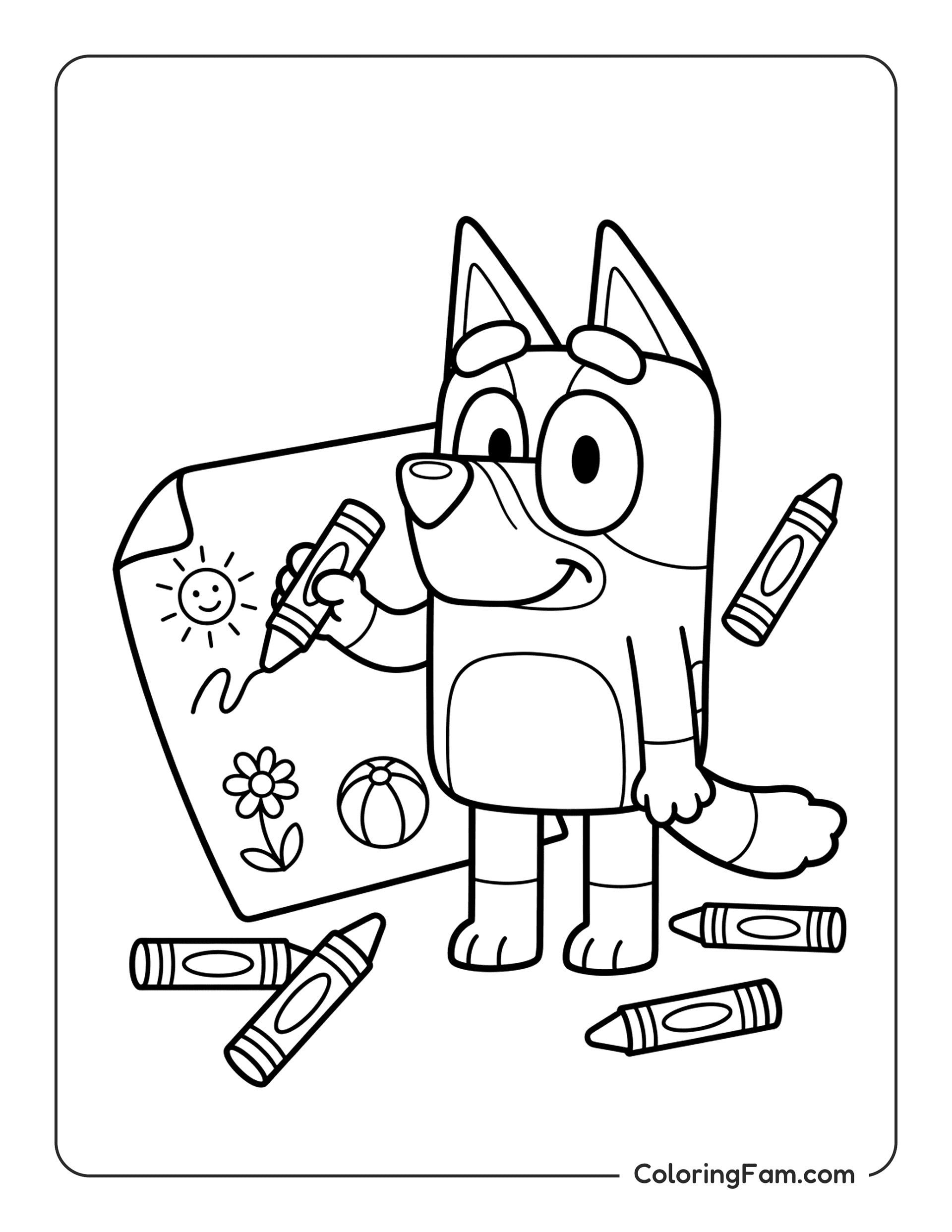 Bingo Drawing Pictures With Crayons coloring page
