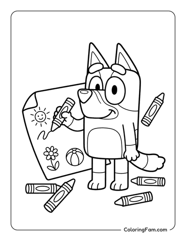 Bingo Drawing Pictures With Crayons coloring page