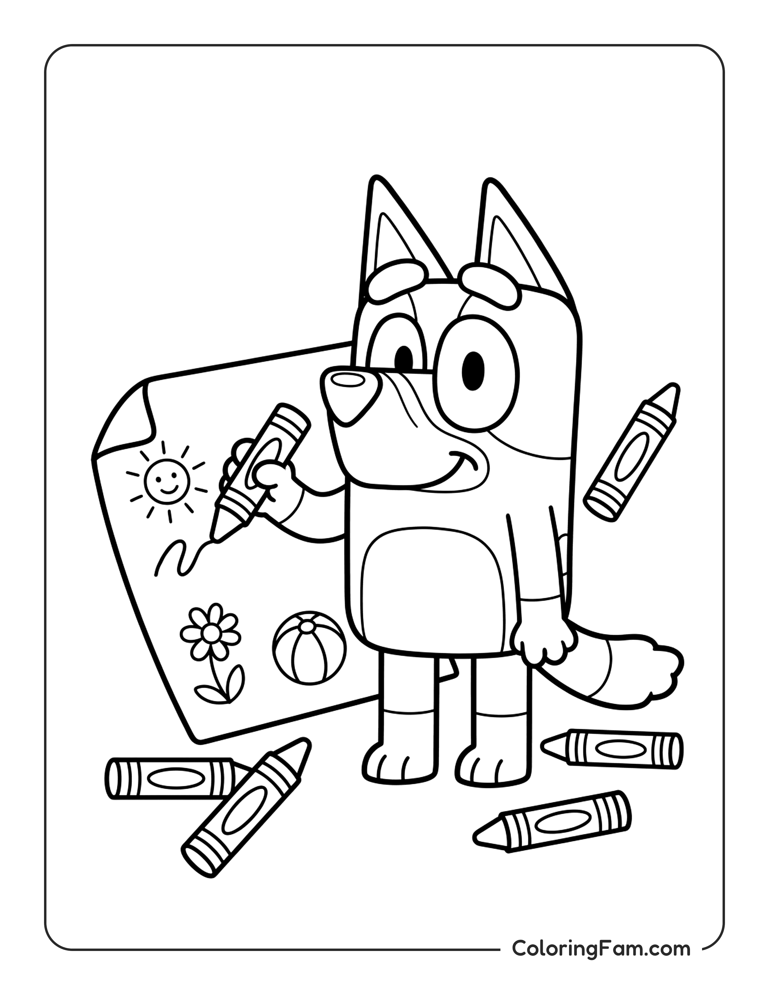 Bingo Drawing Pictures With Crayons coloring page