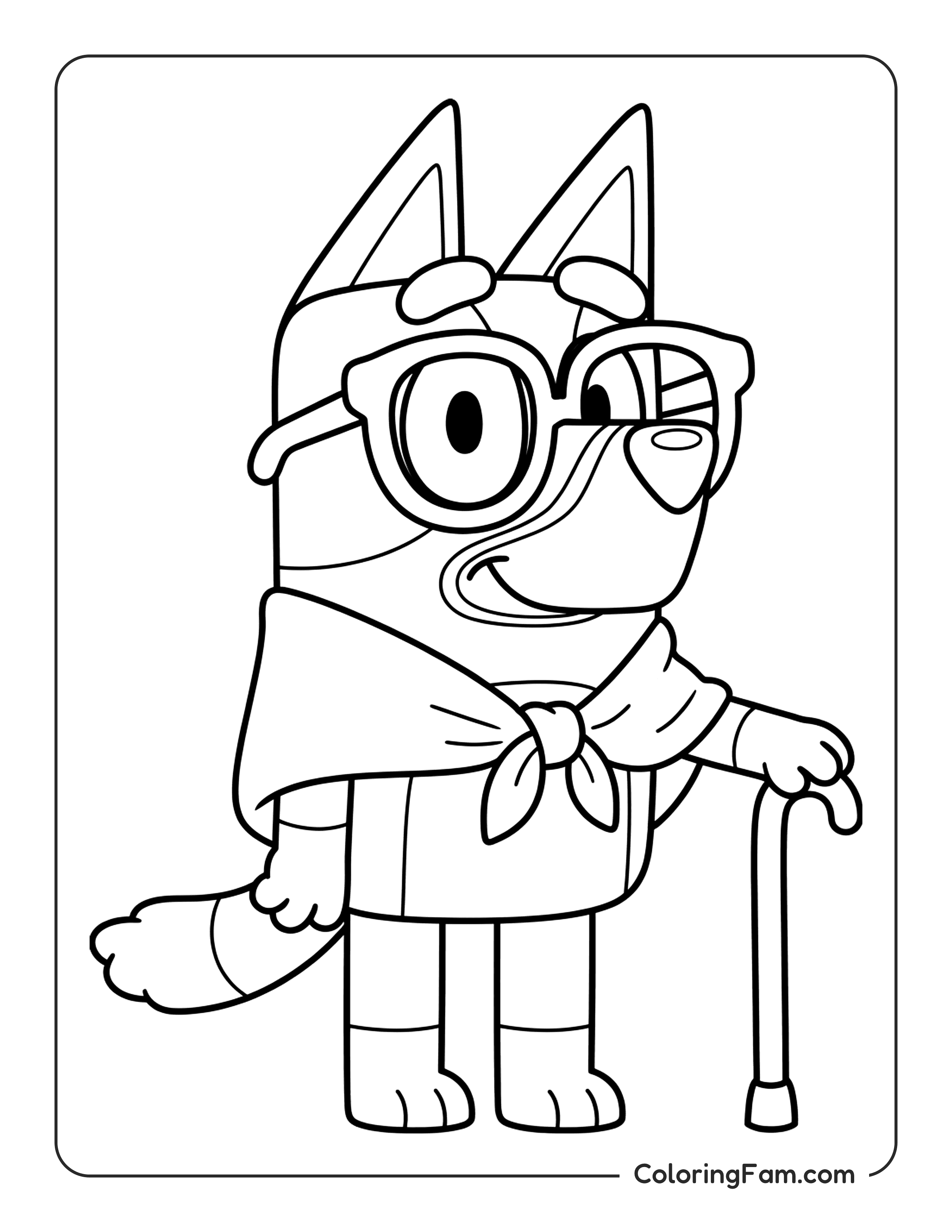 Bluey As Rita Grandma coloring page