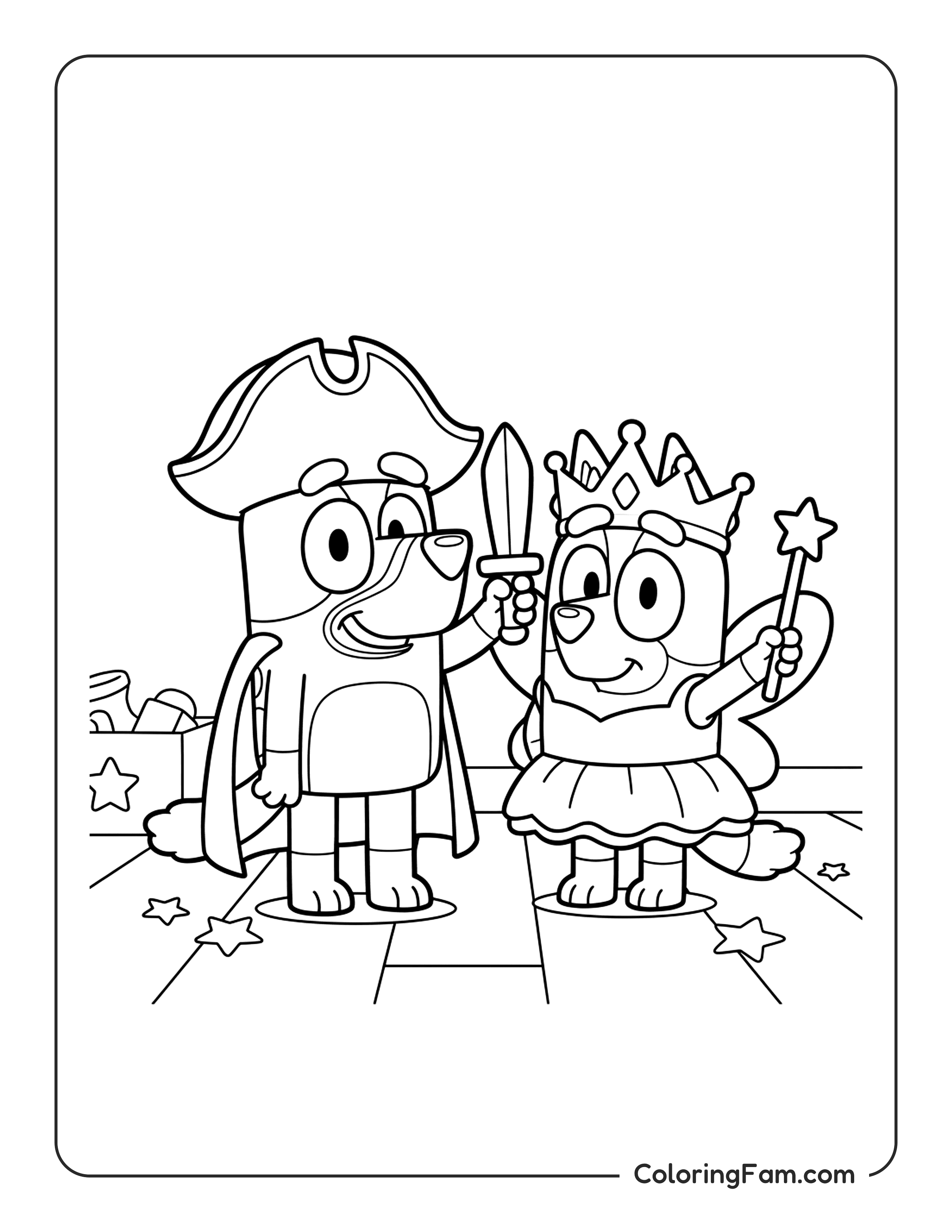 Bluey Pirate Queen coloring page
