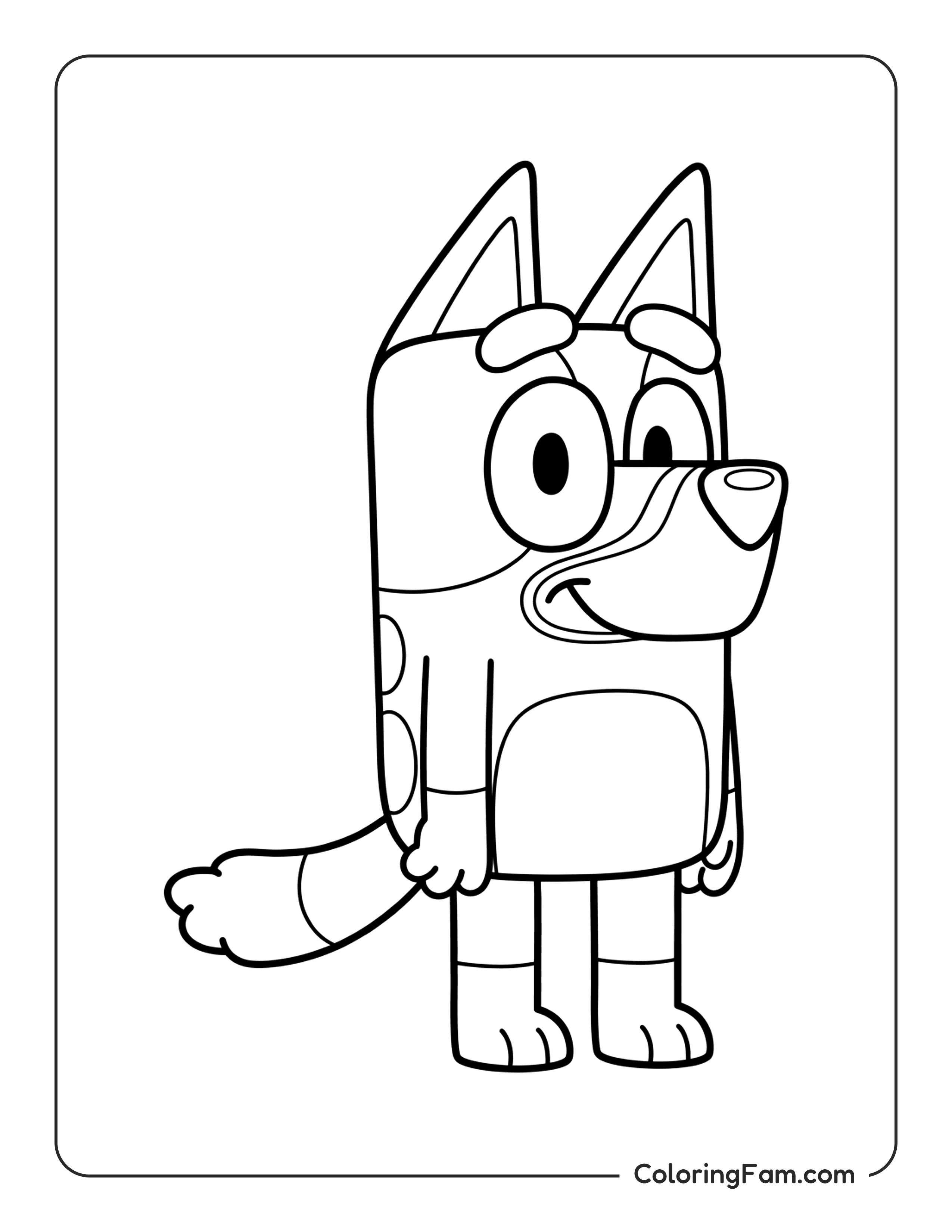 Bluey Standing Upright coloring page