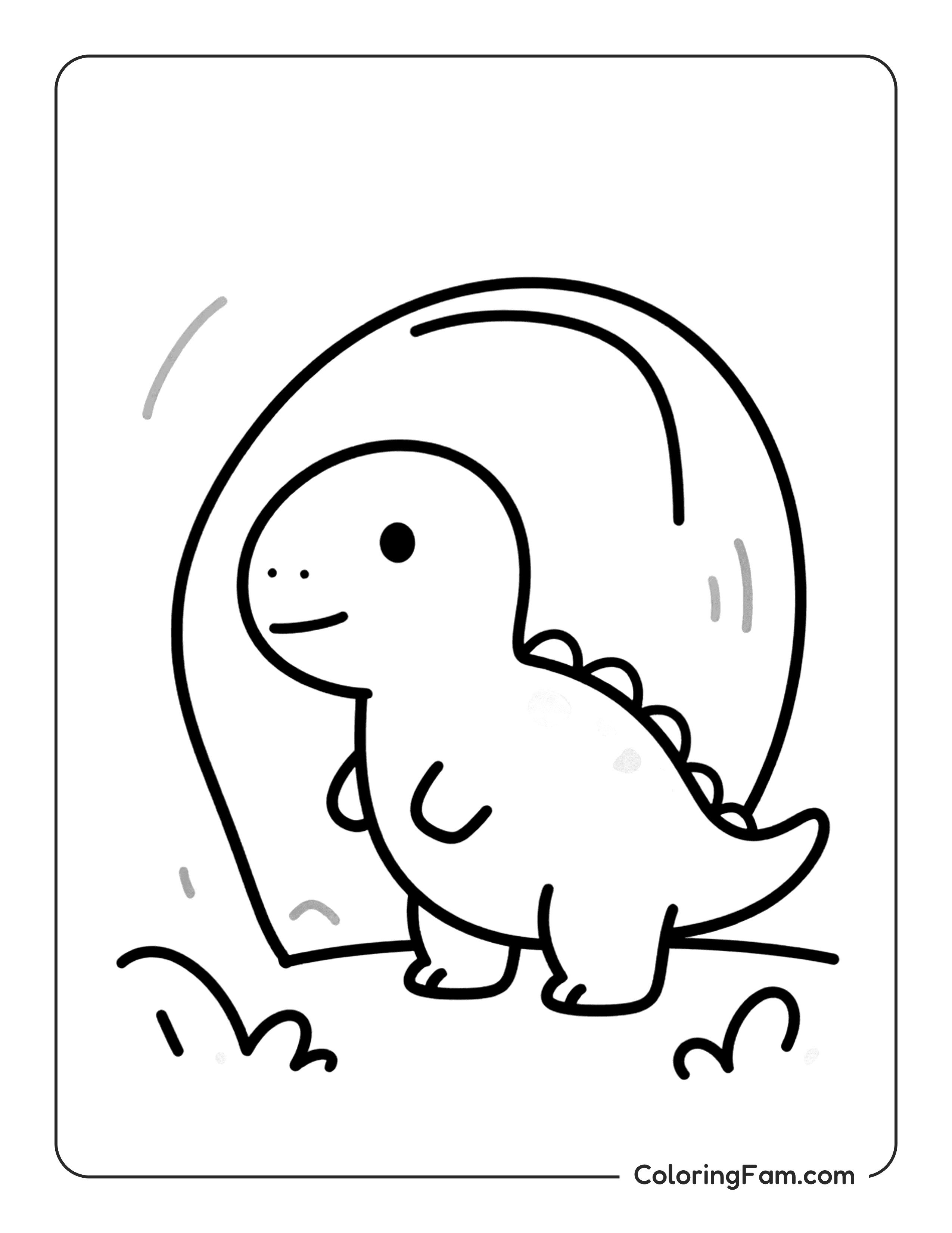 Dinosaur Near Egg Coloring Page Coloringfam