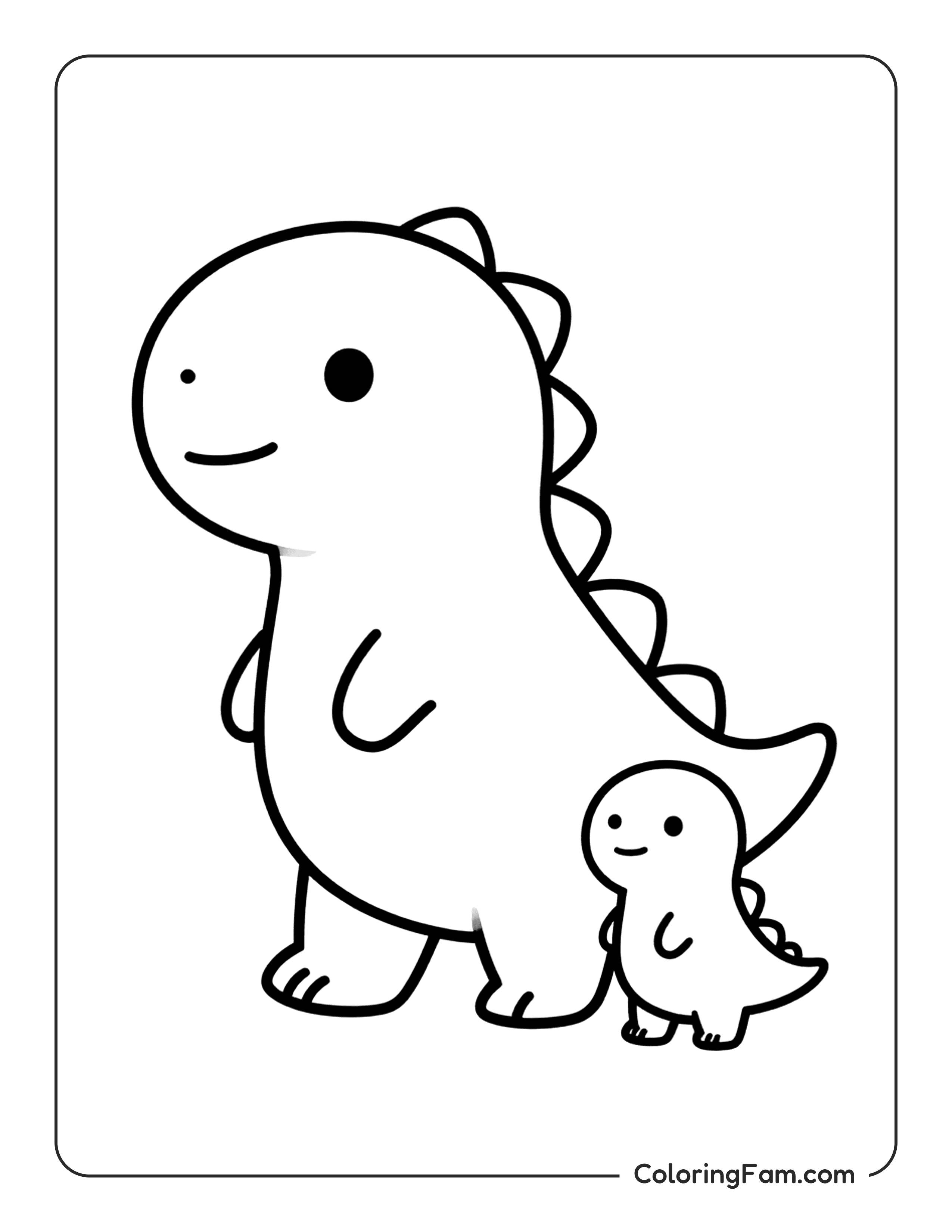 Dinosaur With Baby Coloring Page Coloringfam