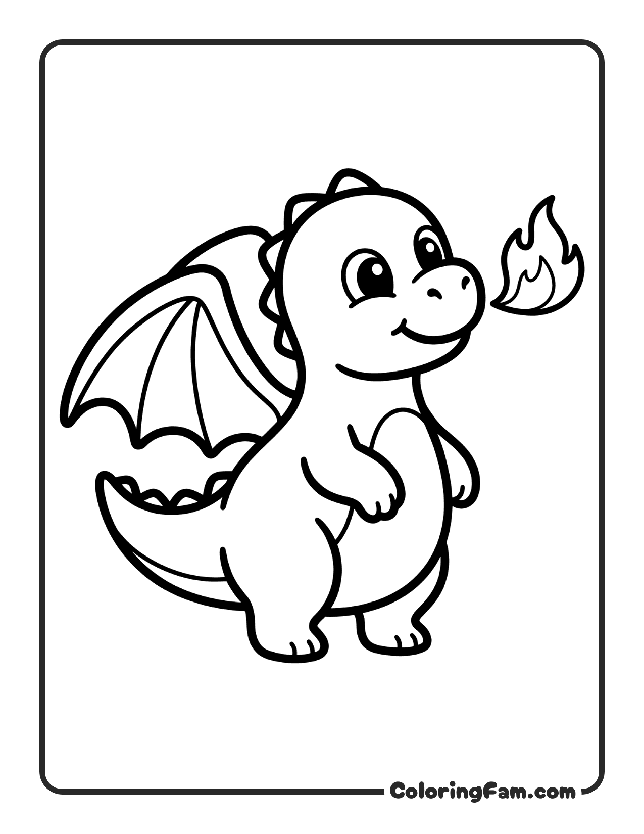 Dragon Breathing Fire coloring page