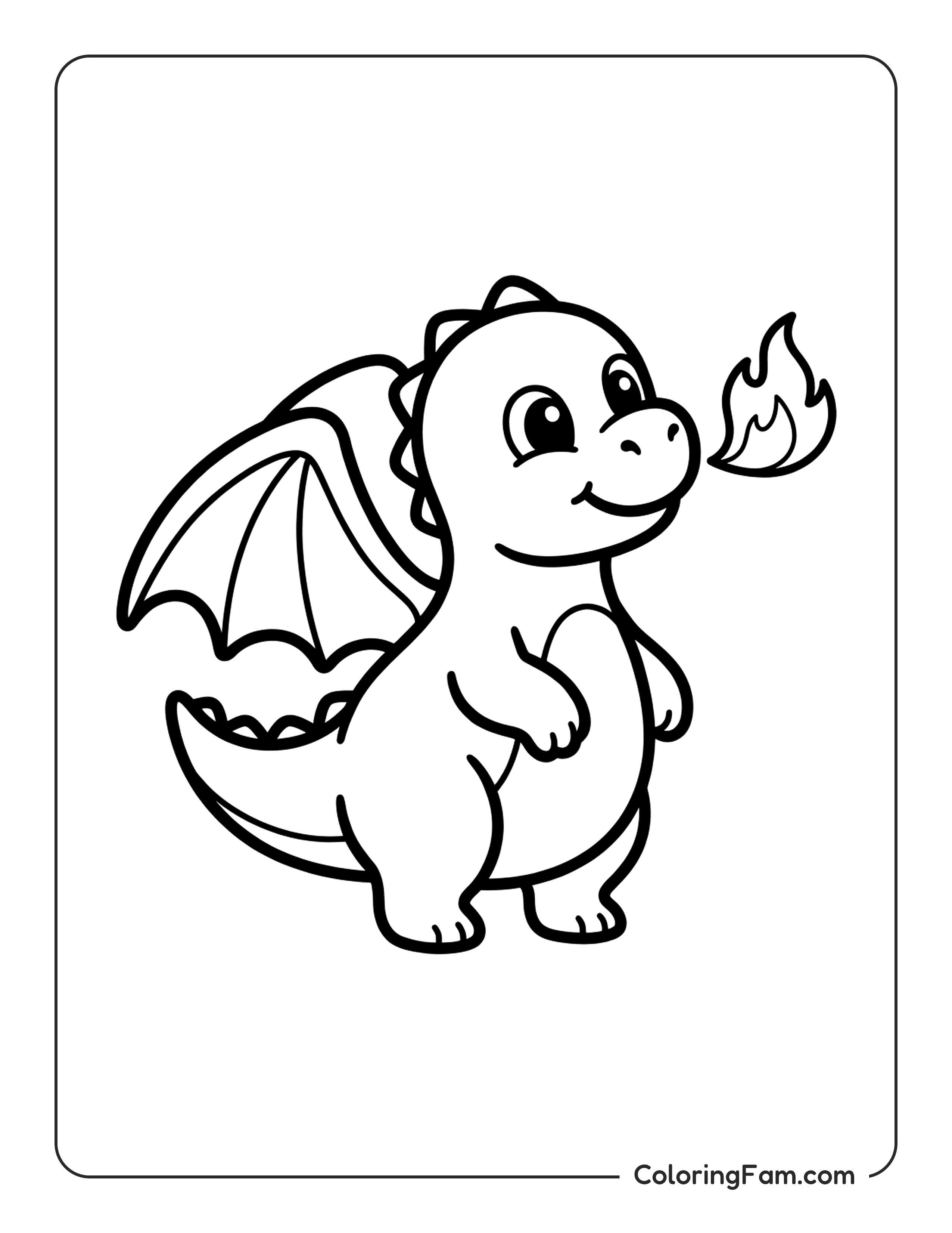 Dragon Breathing Fire coloring page
