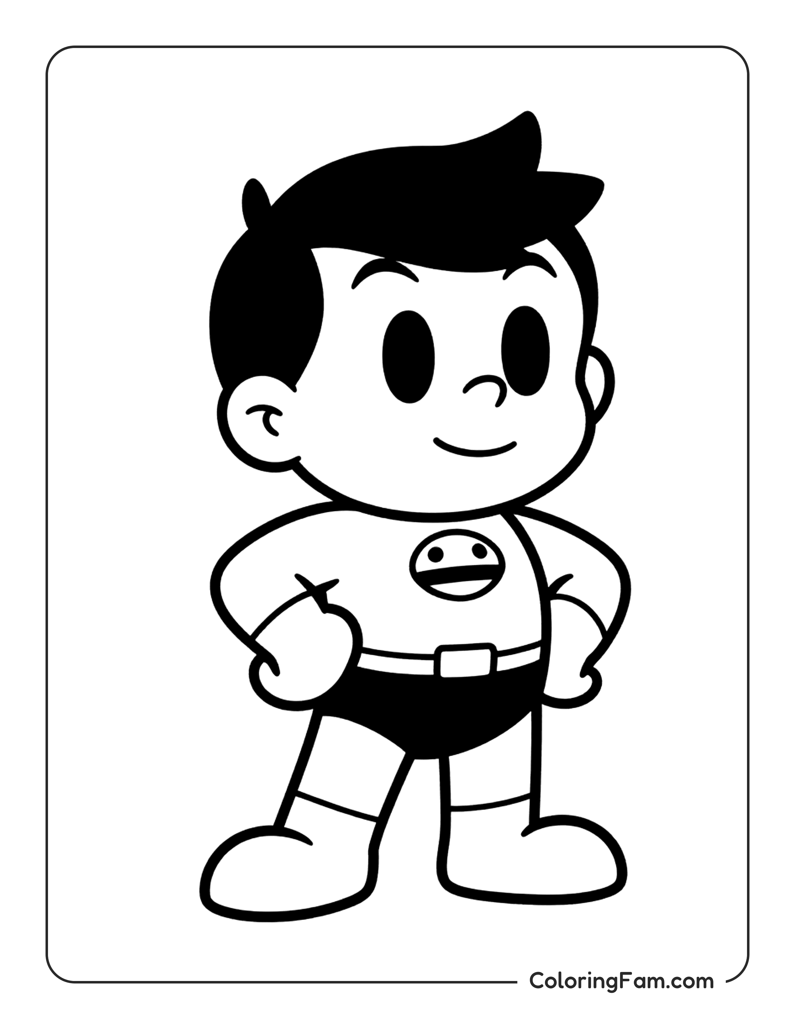 Astro Boy Standing coloring page