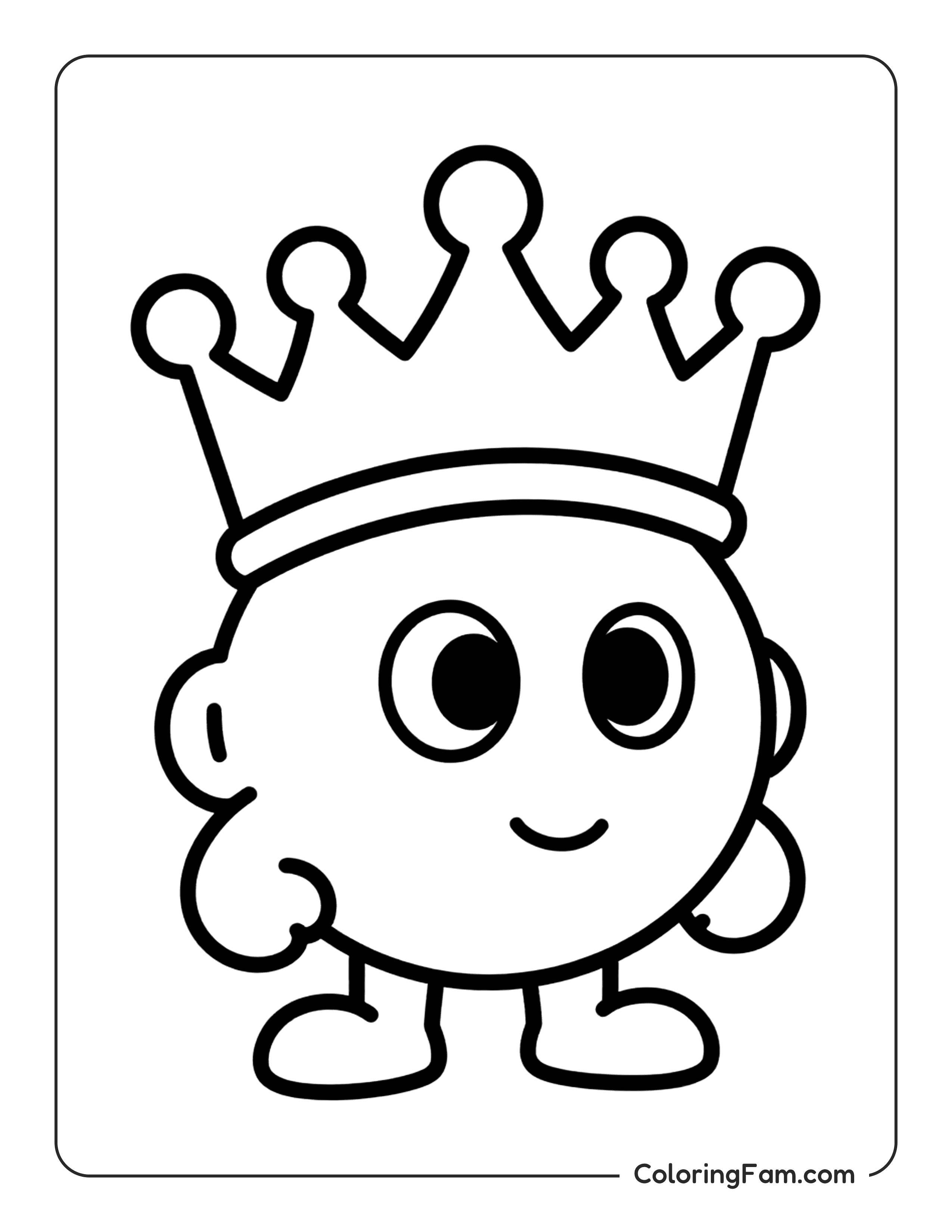 Blob Wearing Crown coloring page