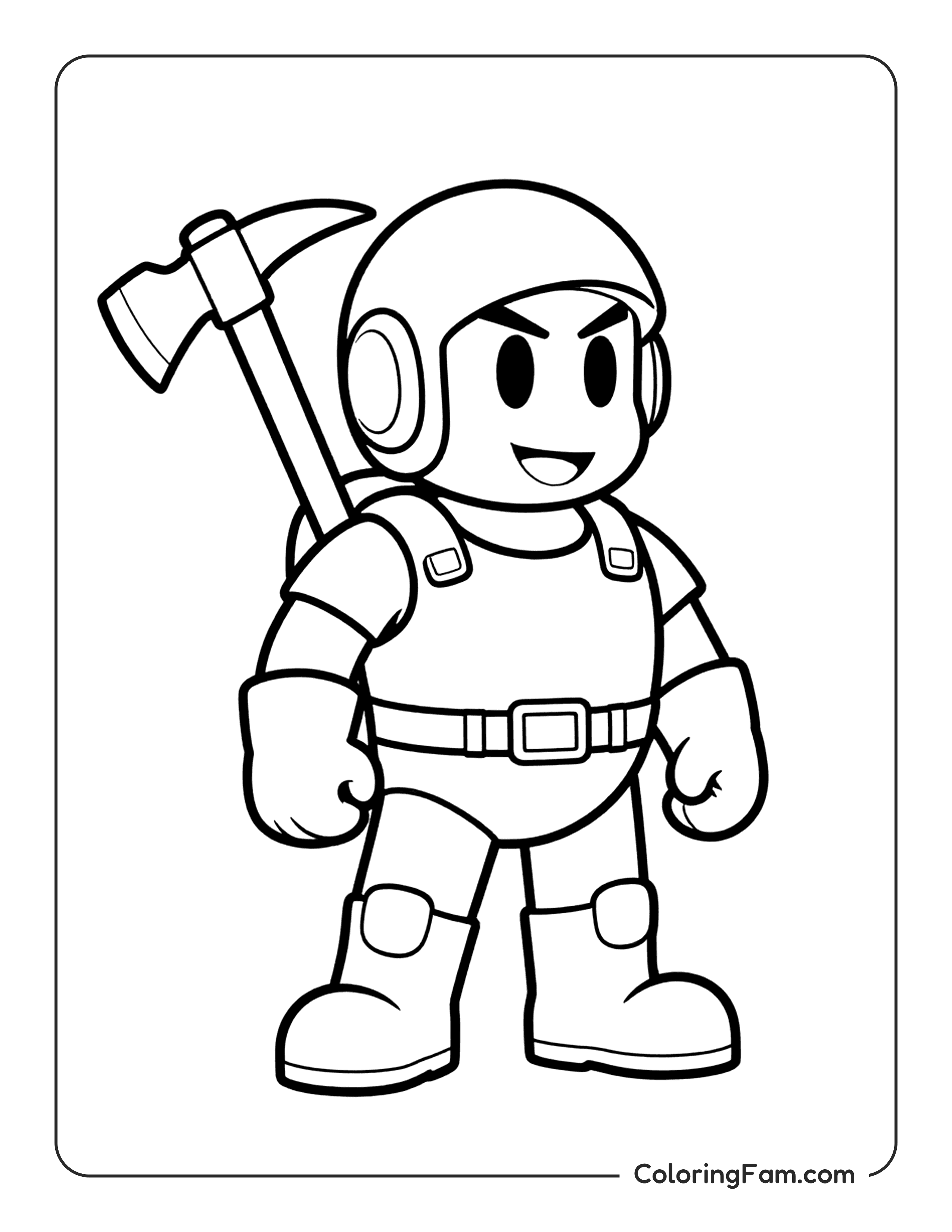 Bomber With Axe coloring page