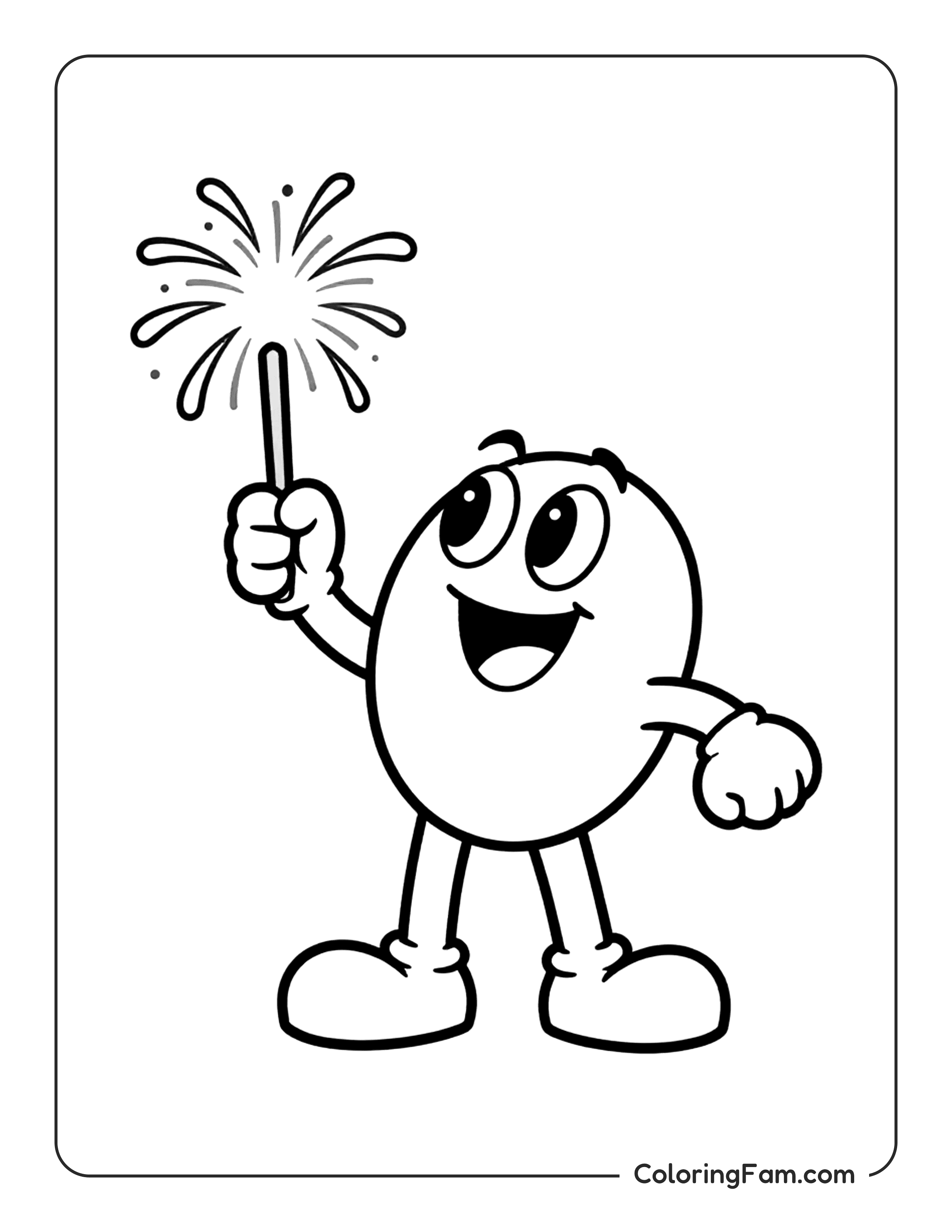 Egg Holding Sparkler coloring page