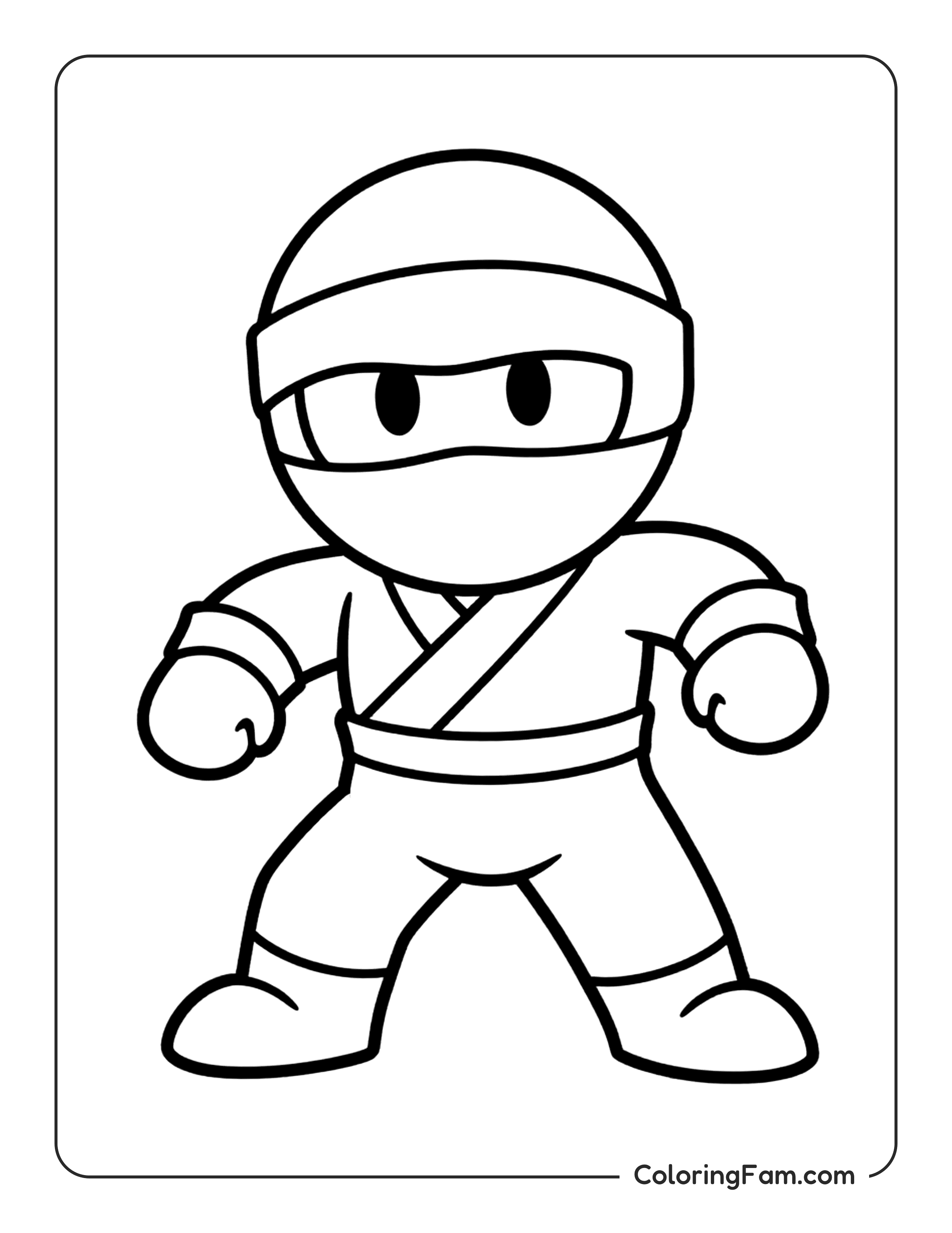 Ninja Standing Stance coloring page