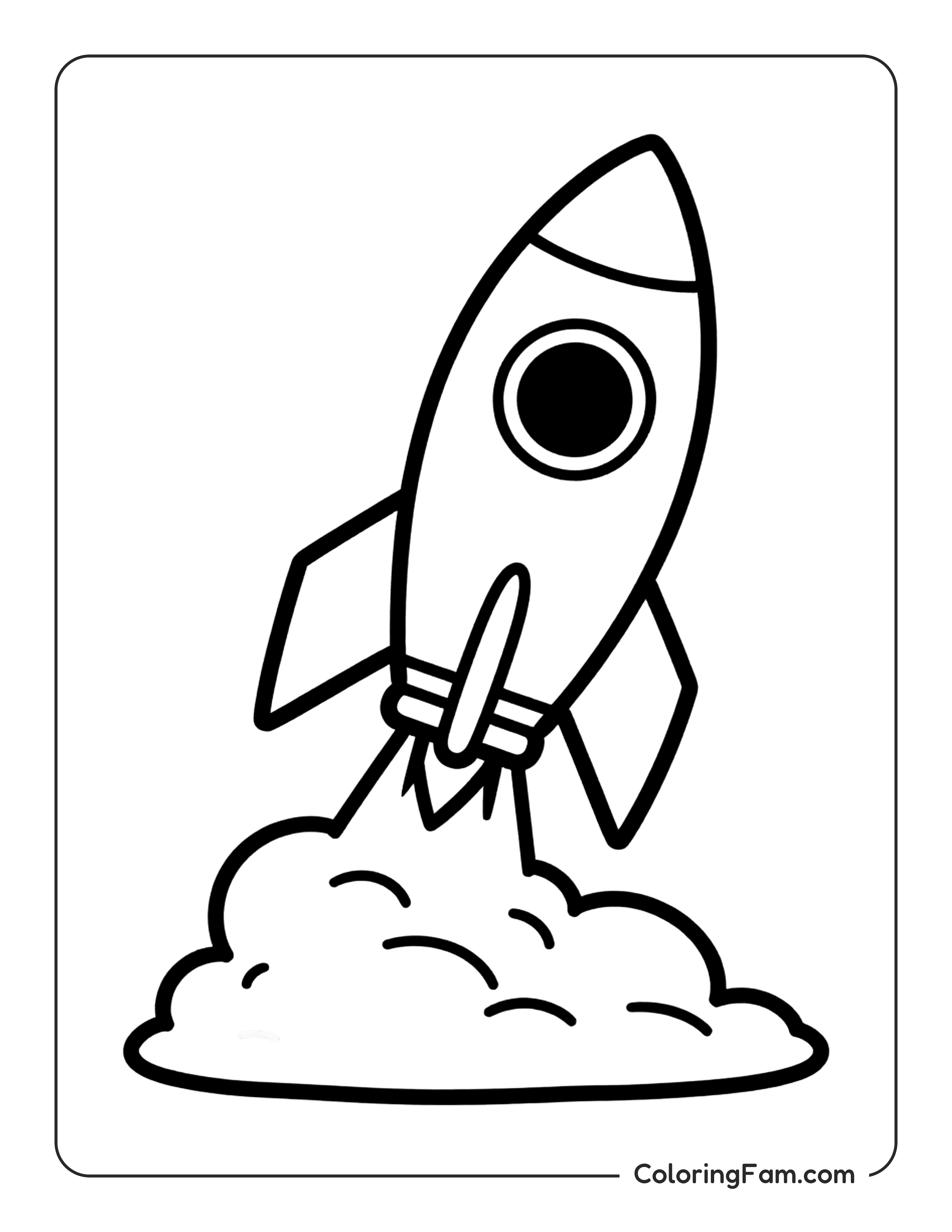 Rocket Taking Off coloring page