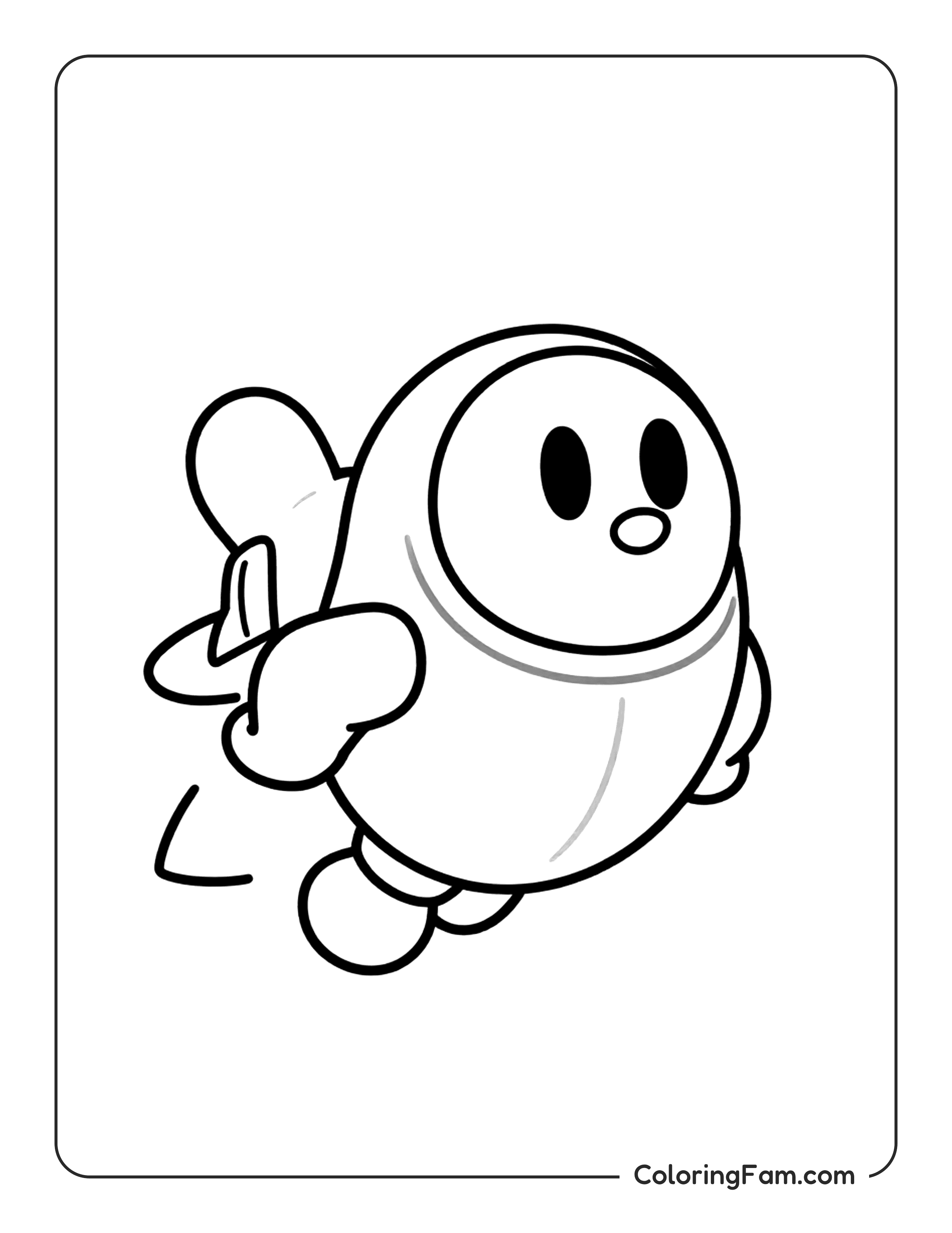 Waddle Dee Flying coloring page