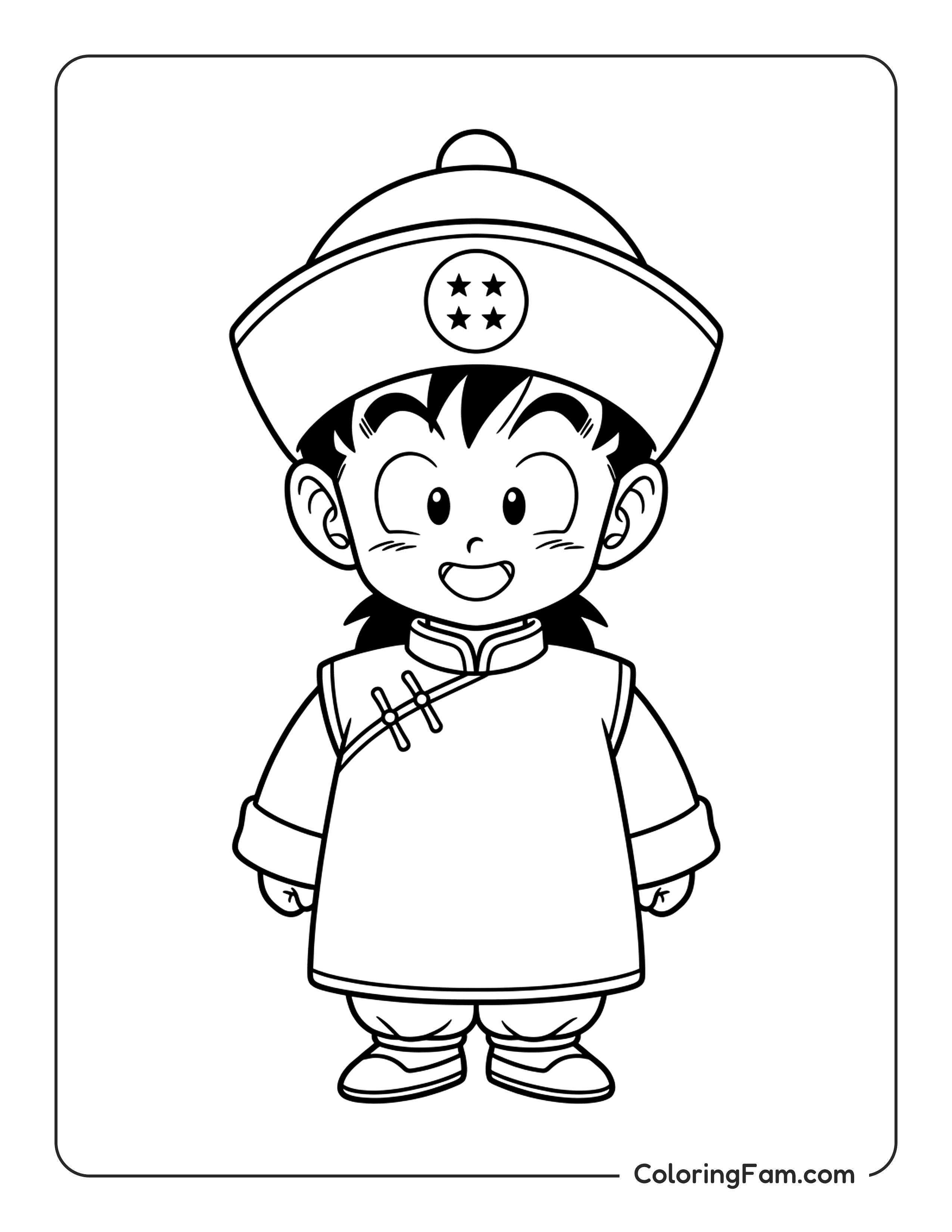 Gohan Smiling With Hat coloring page