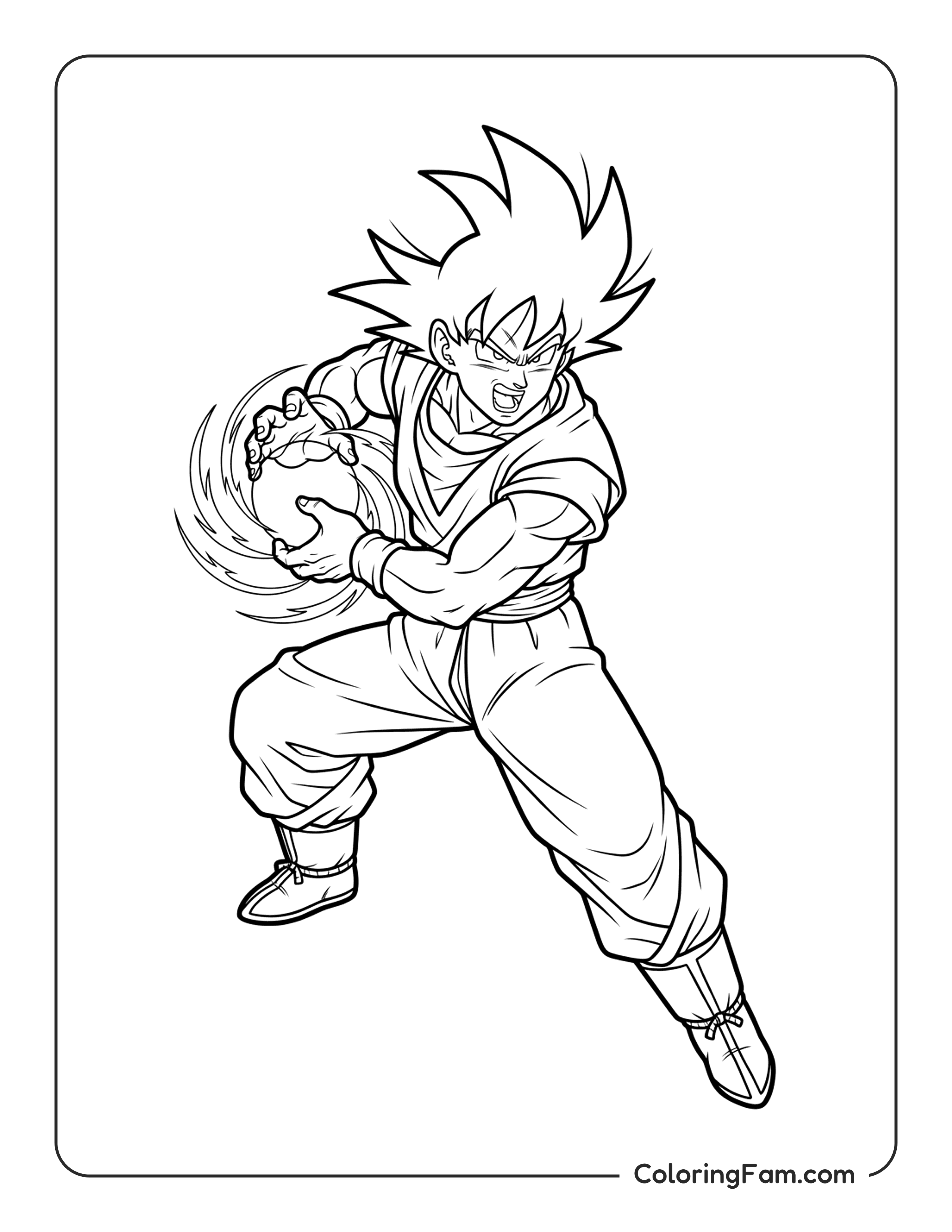 Goku Charging Energy Ball coloring page