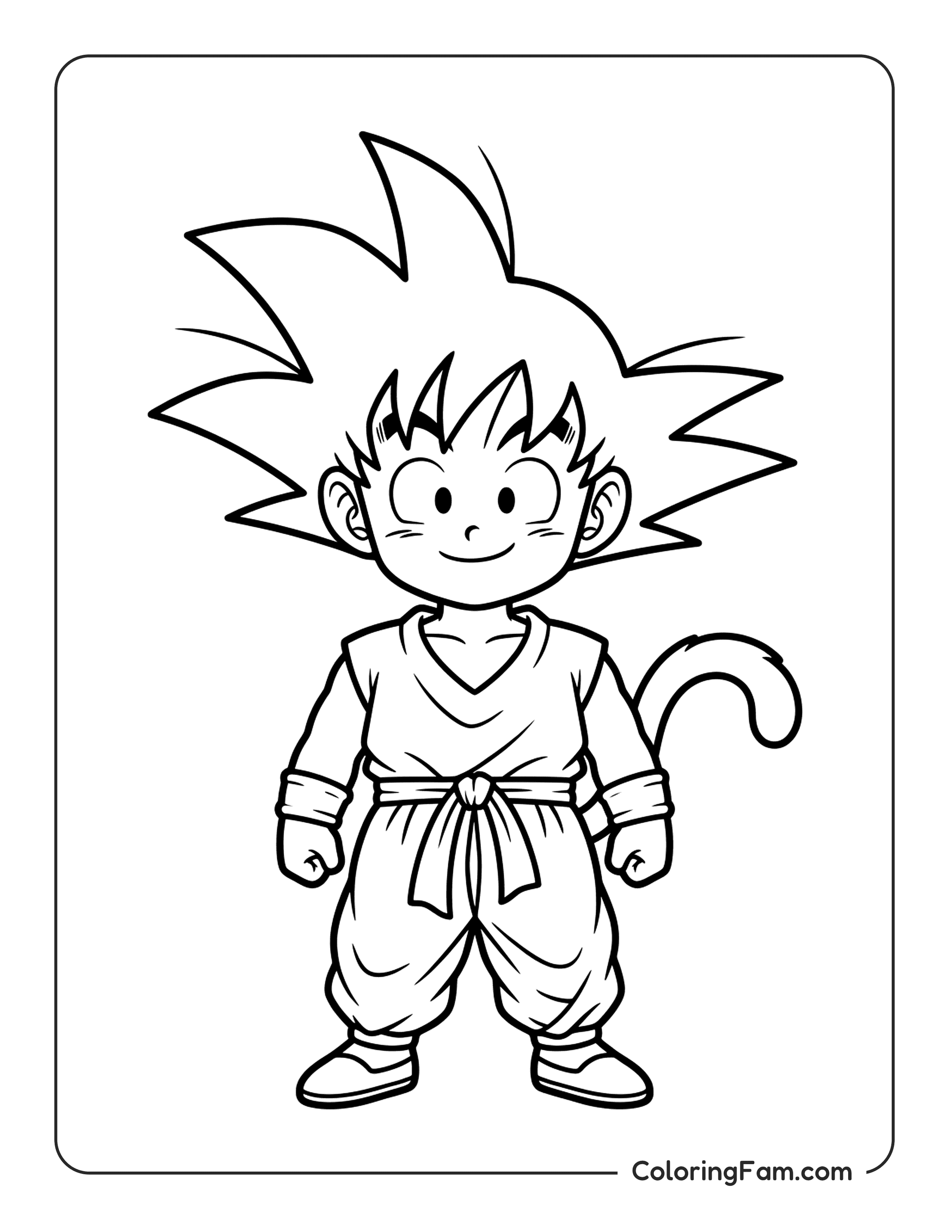 Goku Standing Pose coloring page