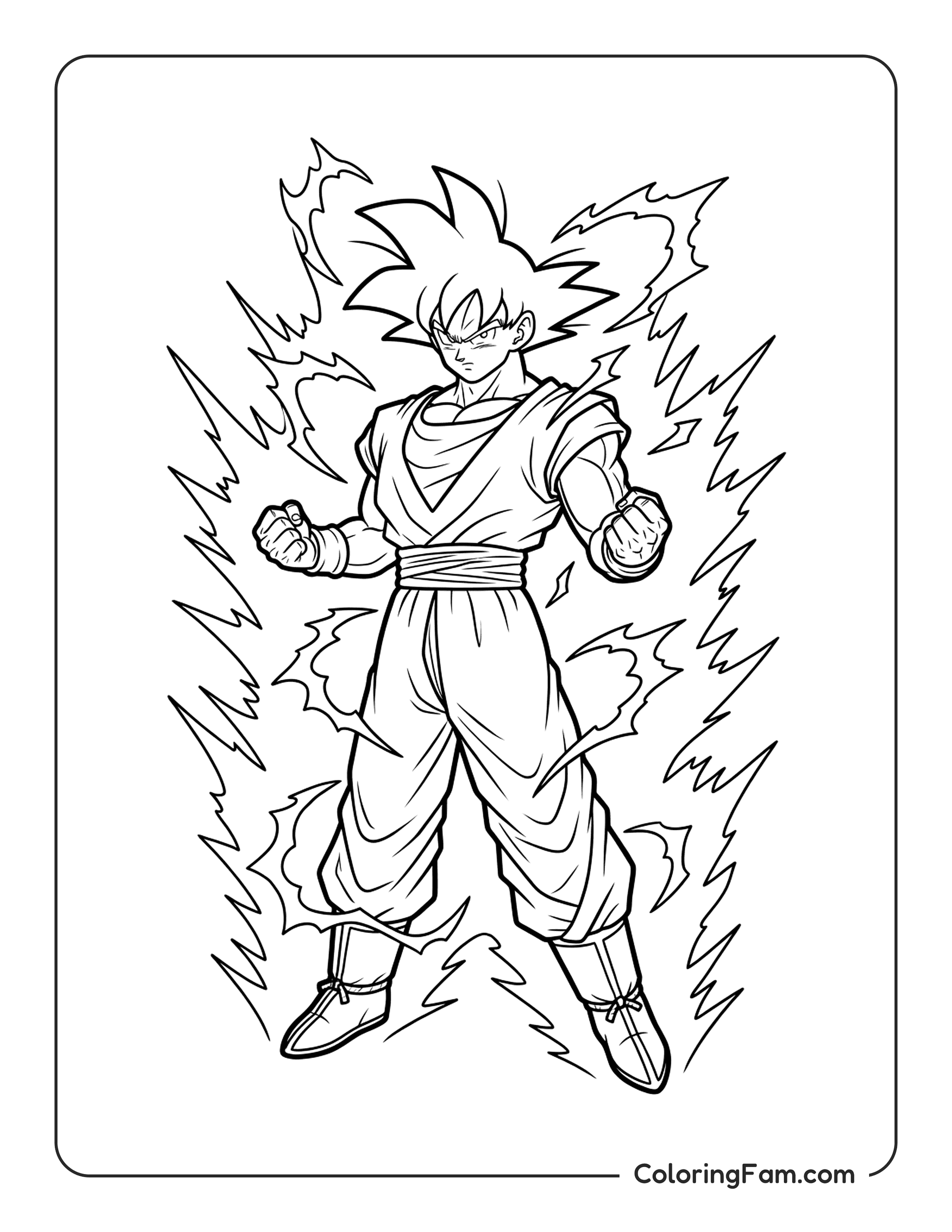 Goku With Energy Aura coloring page