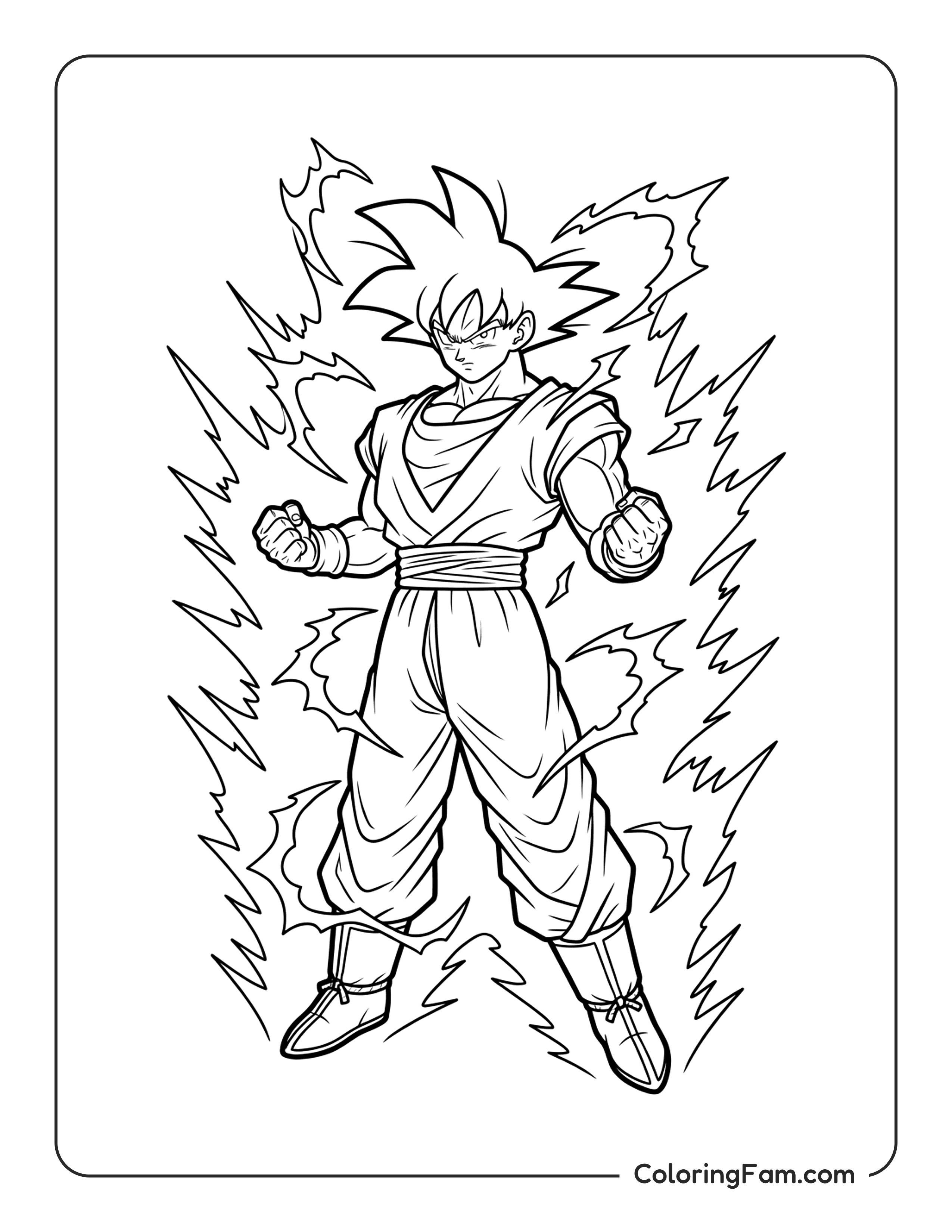 Goku With Energy Aura coloring page