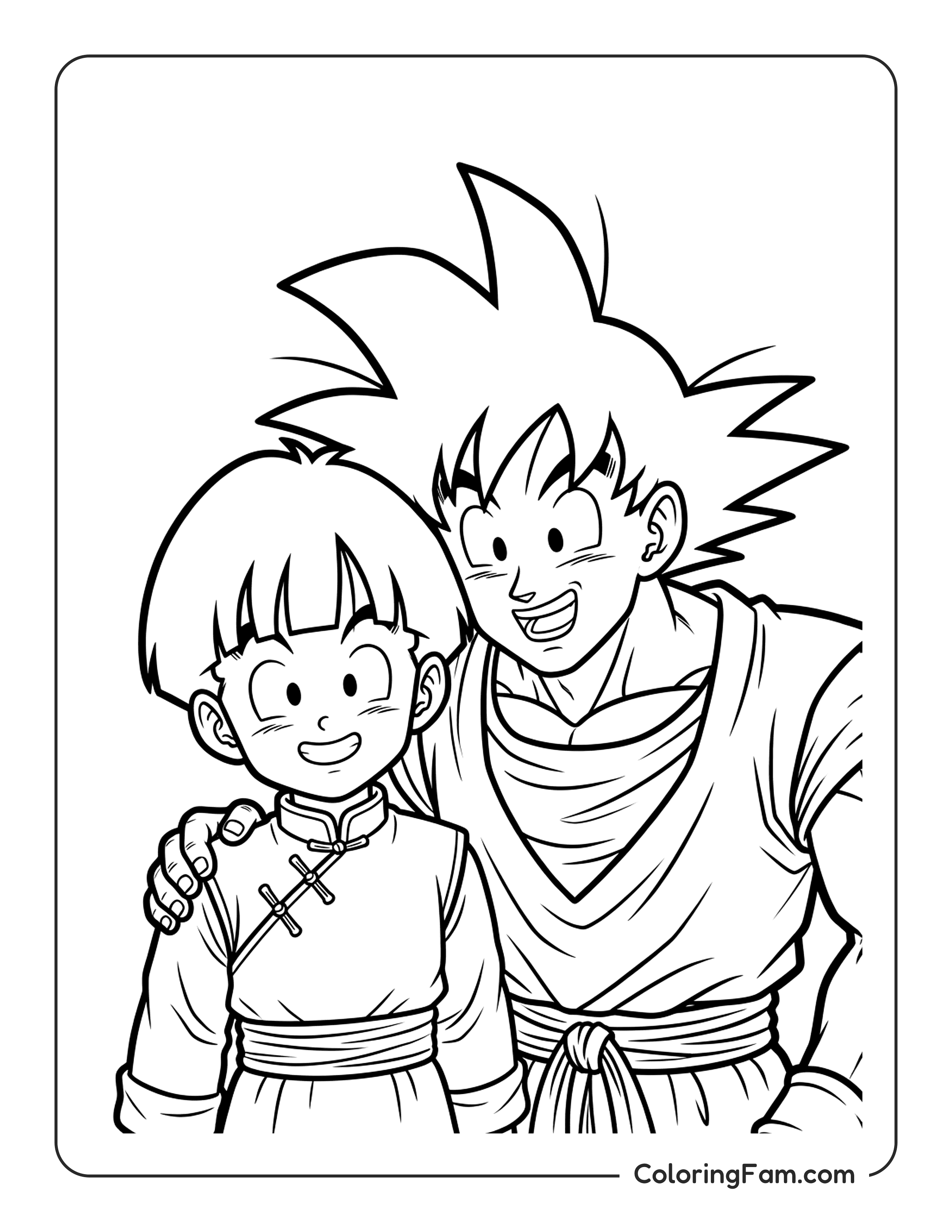 Goku With Gohan coloring page