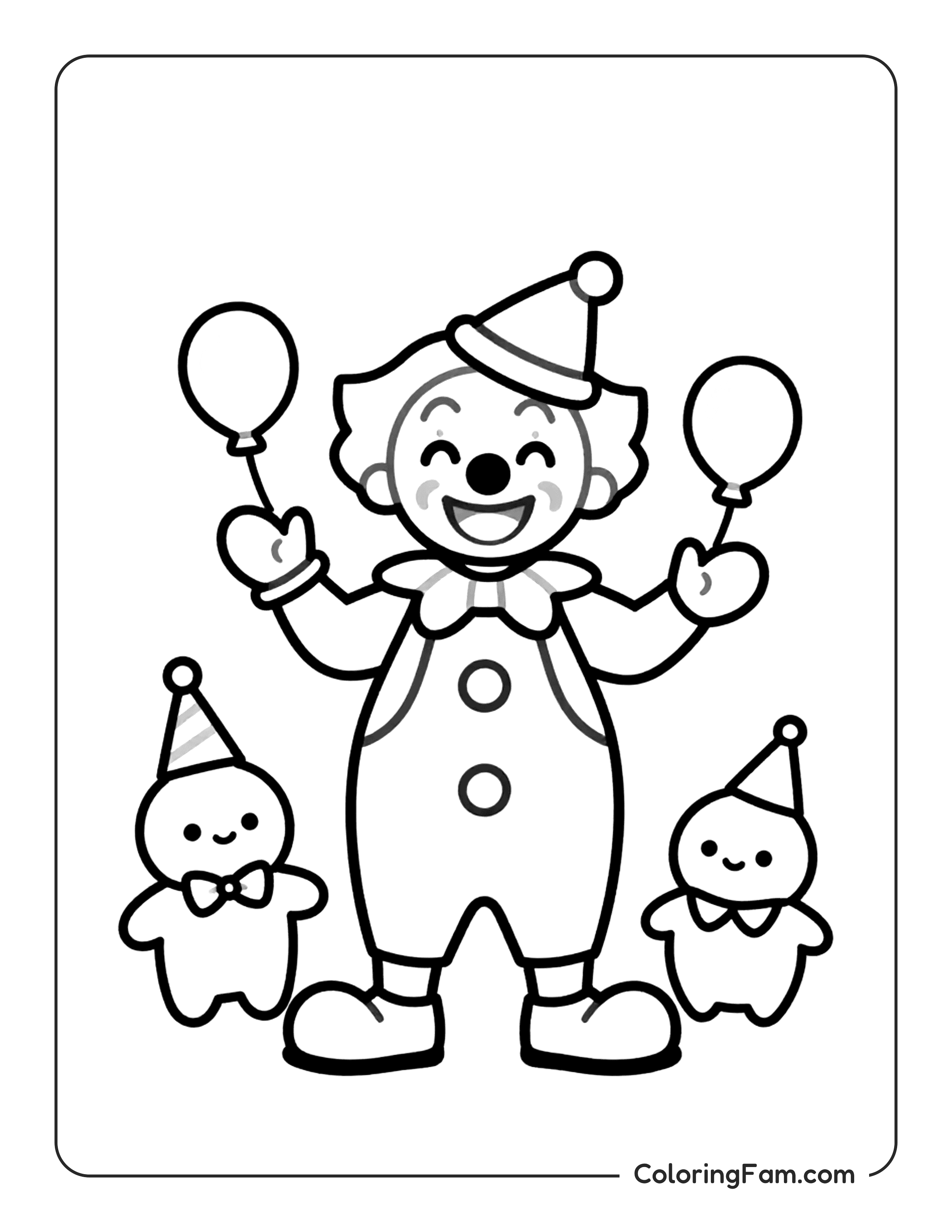 Clown Juggling At A Birthday Party coloring page