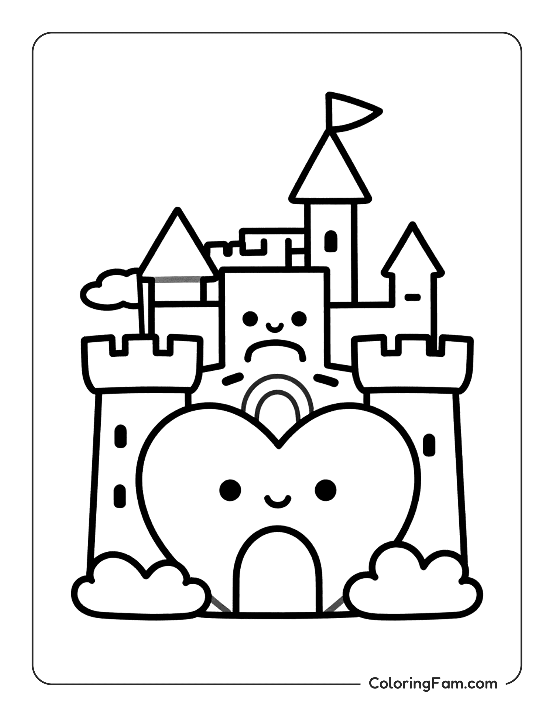 Tooth Inside Castle coloring page