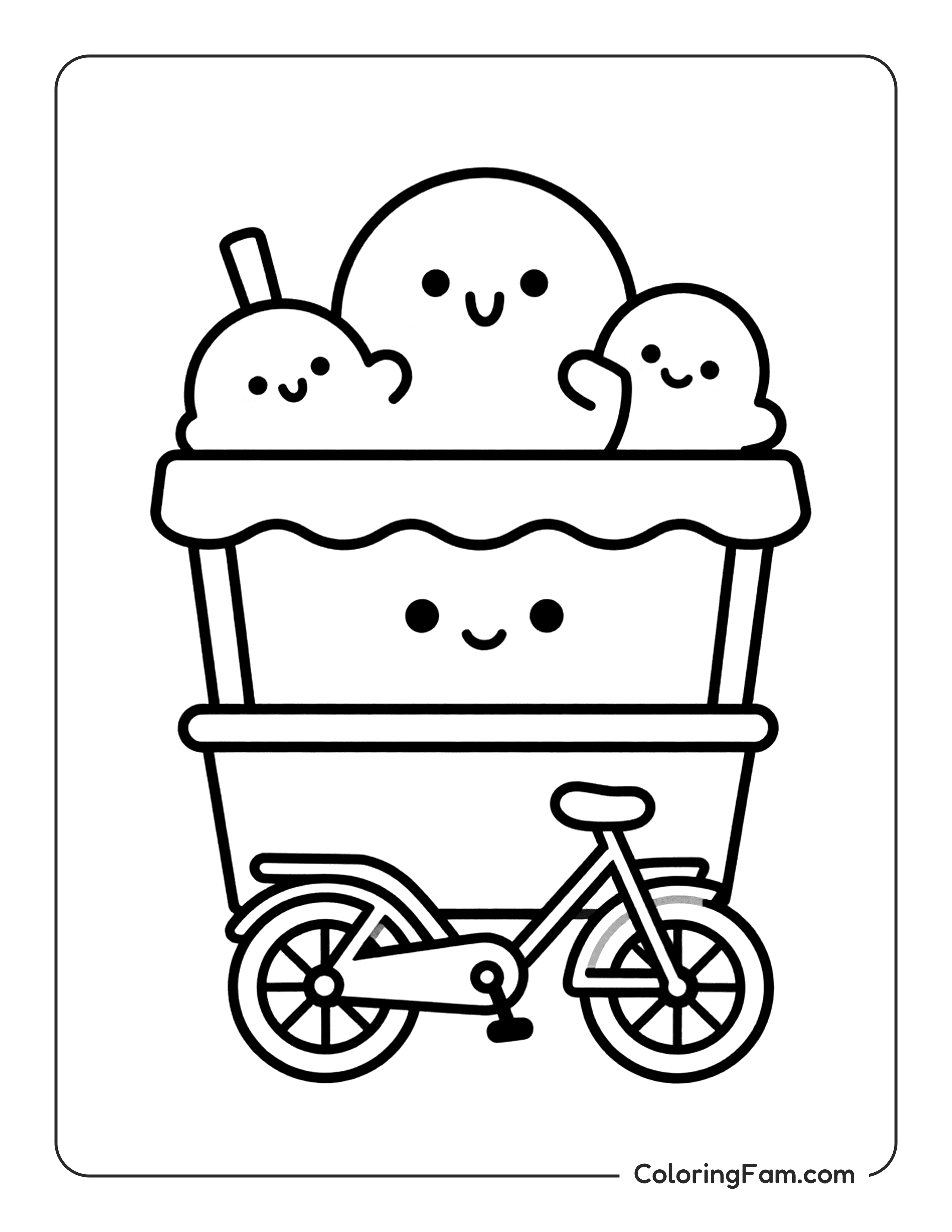 Ice Cream Bicycle Cart coloring page