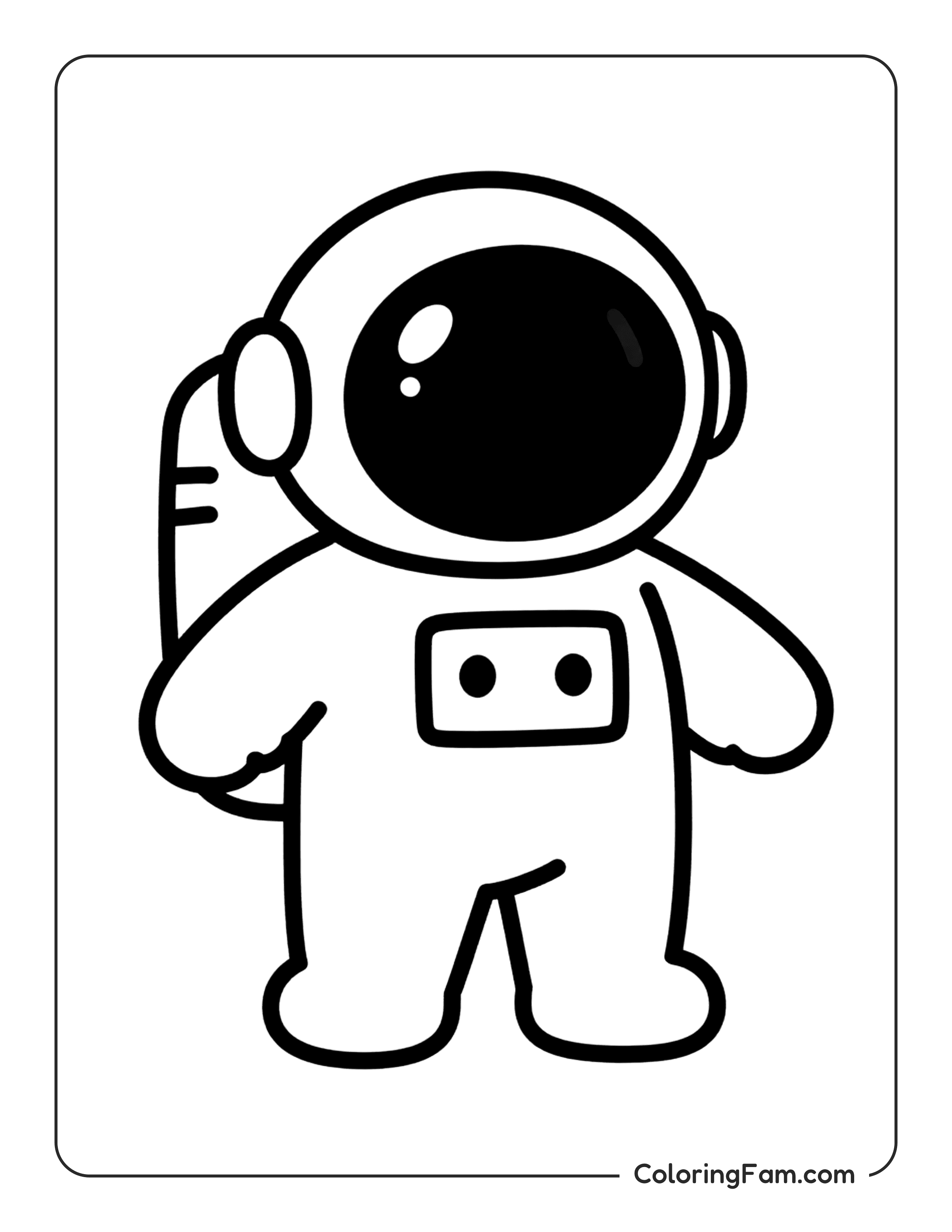 Astronaut Standing coloring page
