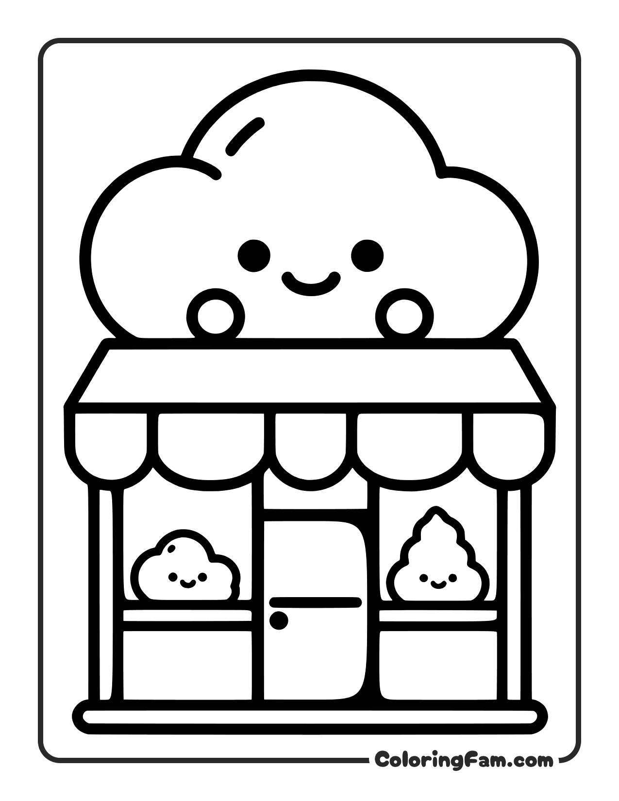Cloud Storefront coloring page