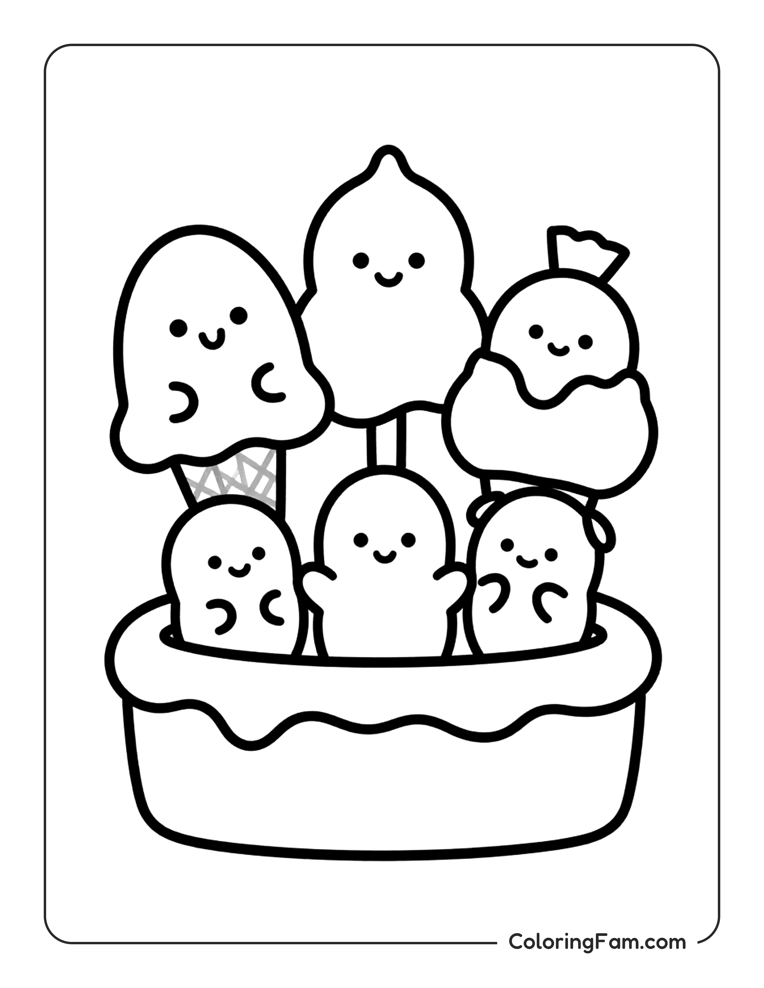 Ice Cream Blob Group coloring page