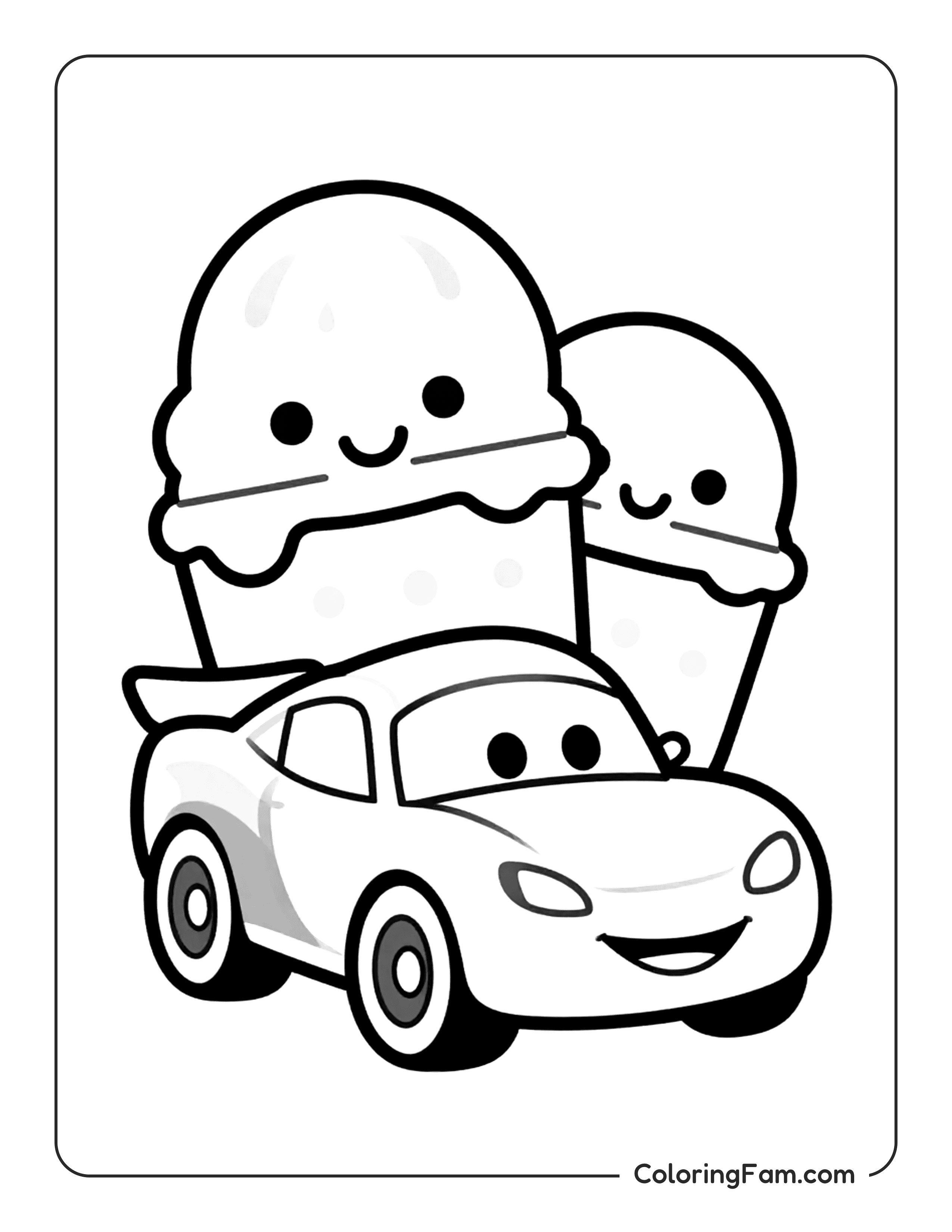 Ice Cream Car coloring page