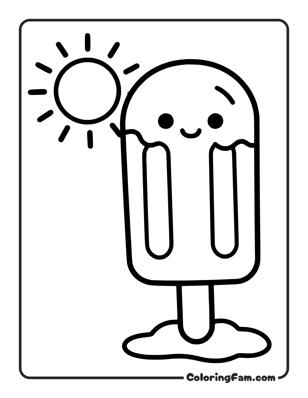 Popsicle With Sun coloring page
