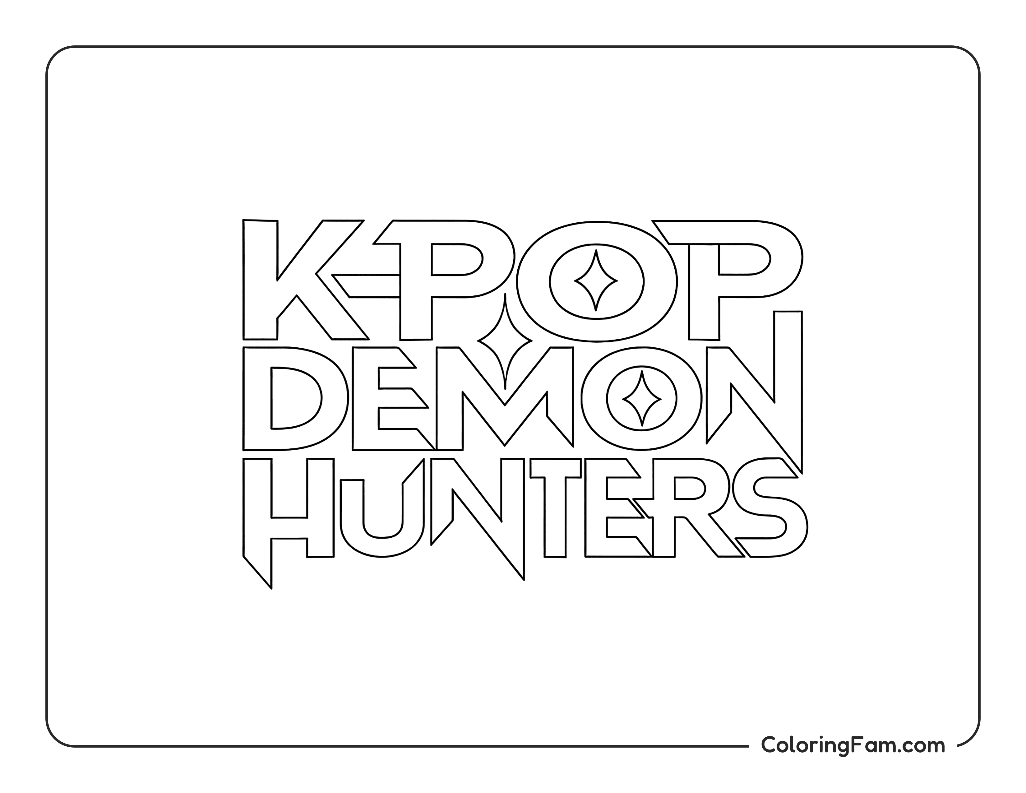 Kpop Demon Hunters title coloring page