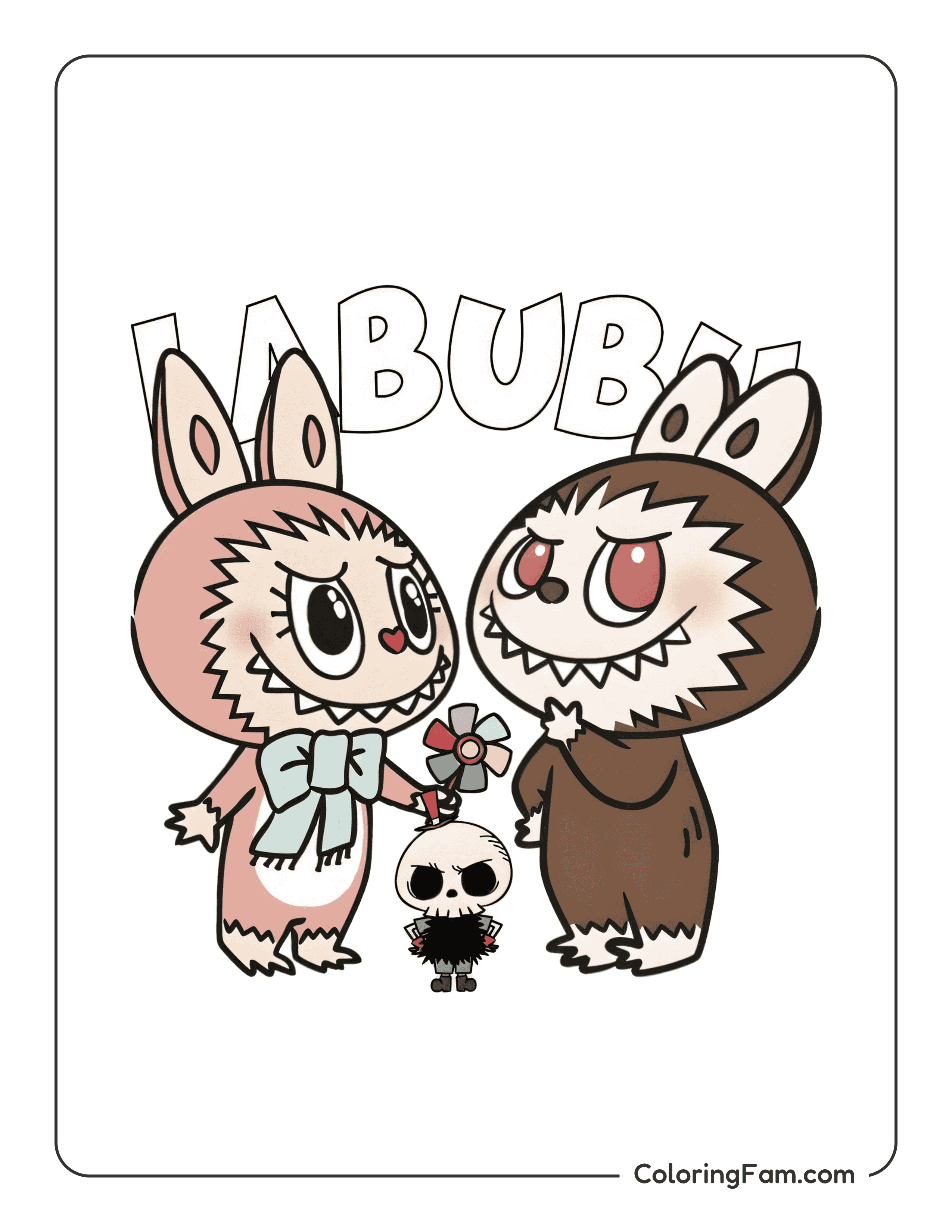 Labubu and friends colored coloring page