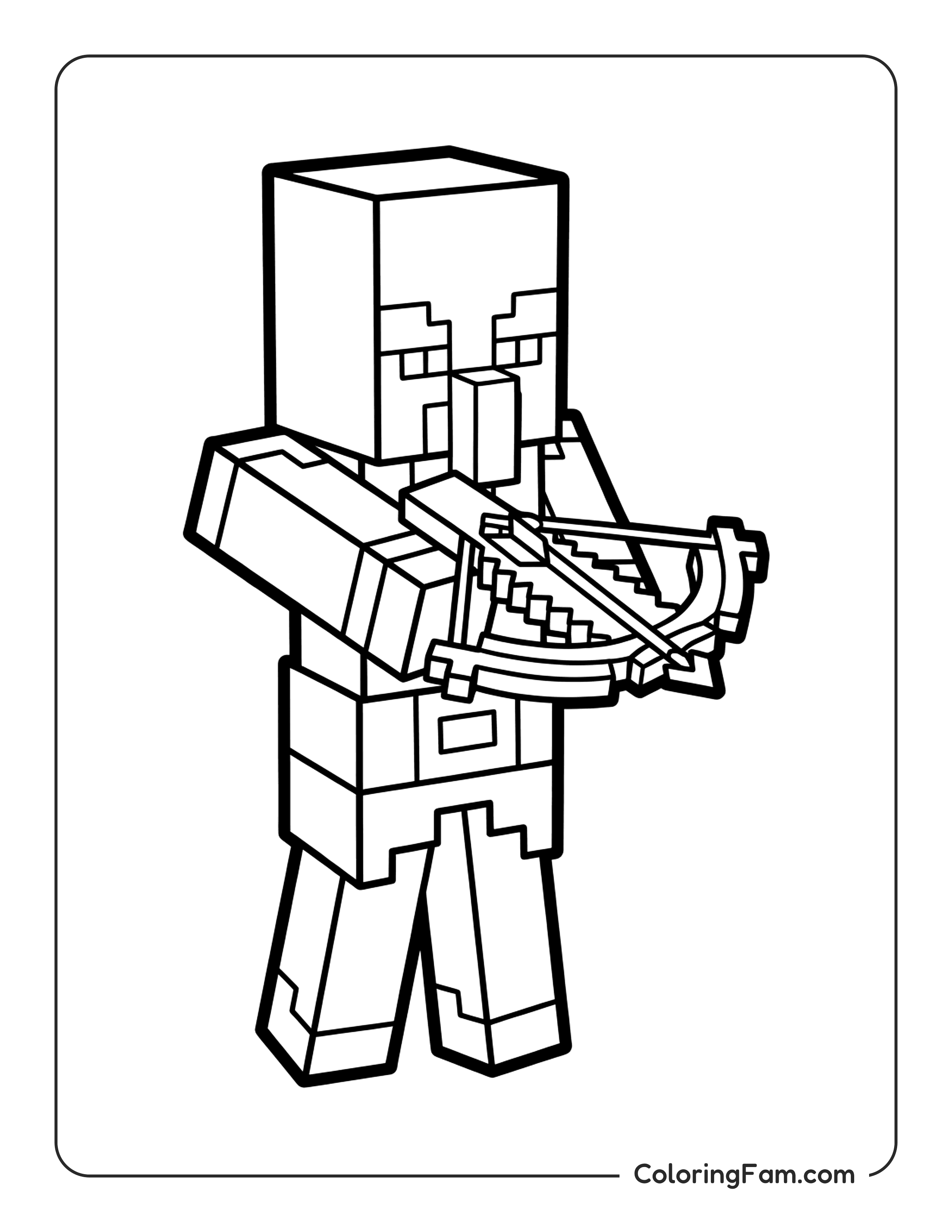 Pillager Standing With A Crossbow coloring page