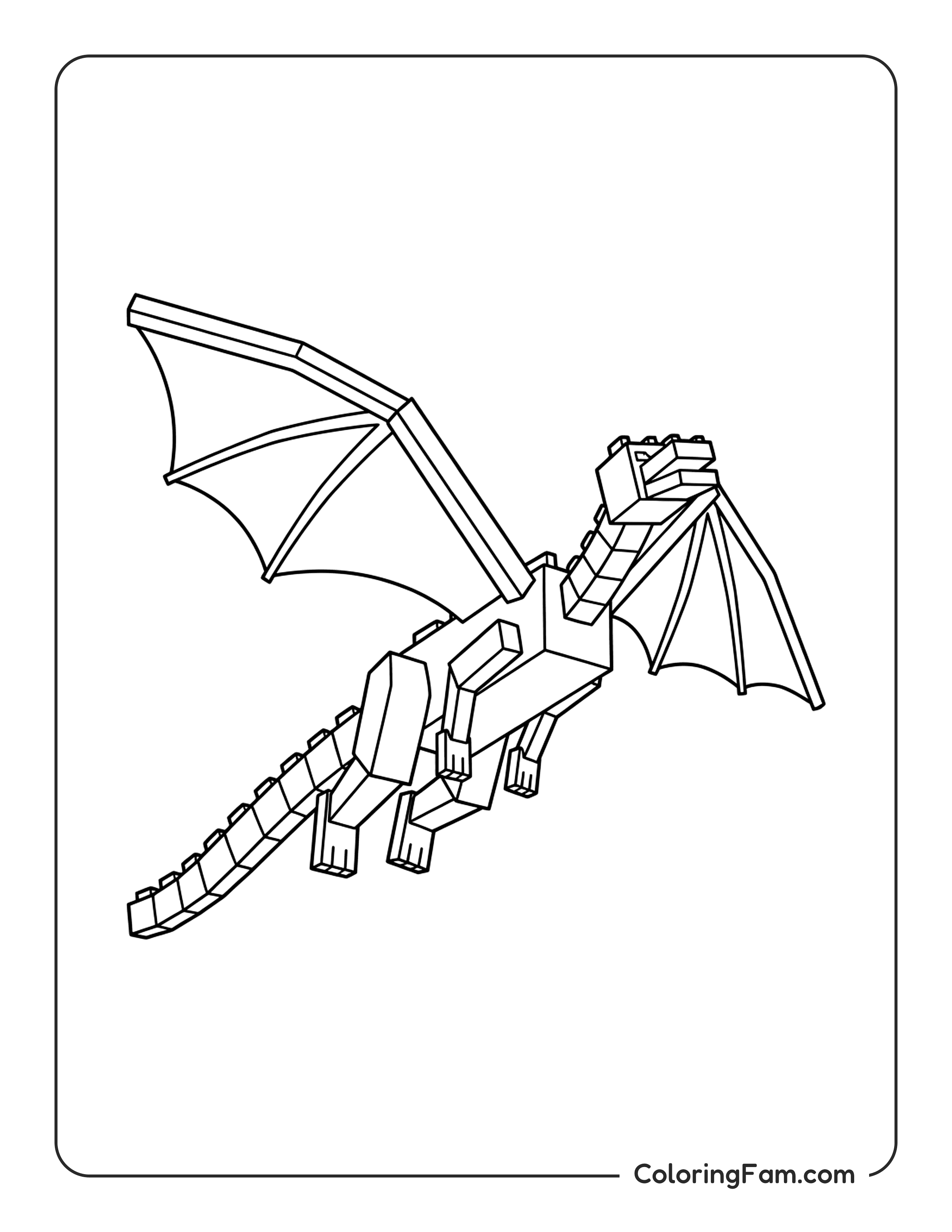 Ender Dragon Flying coloring page