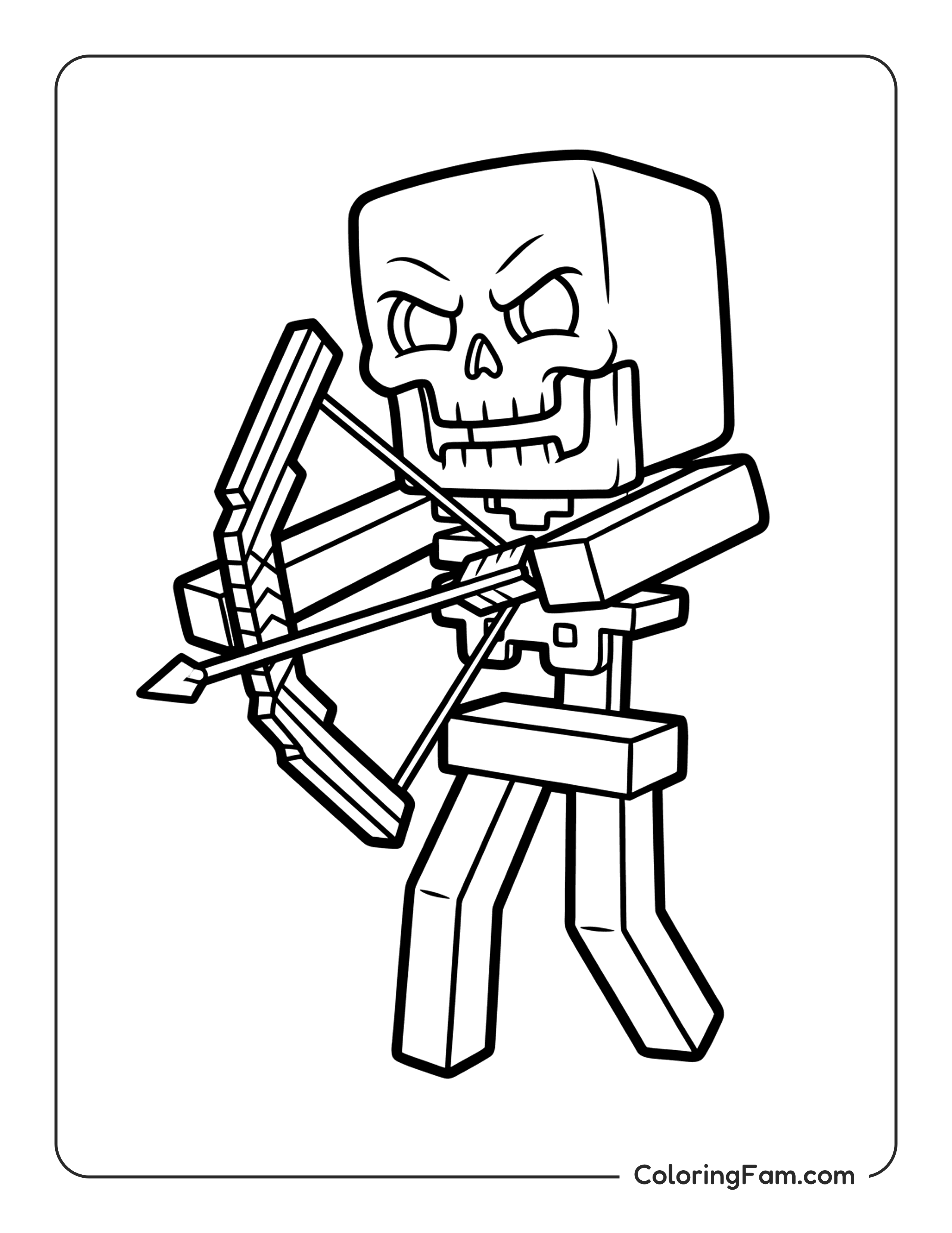 Skeleton Aiming Bow coloring page